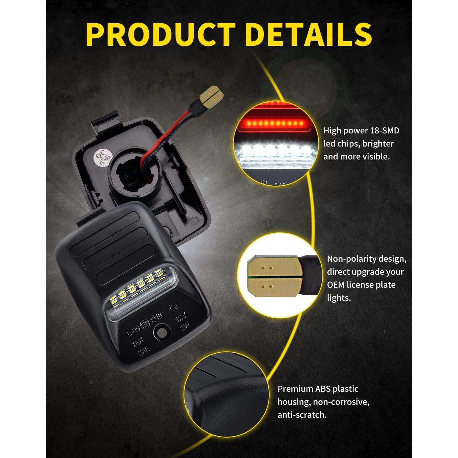 Luces de Placa LED Asgohme para Toyota Tacoma y Tundra