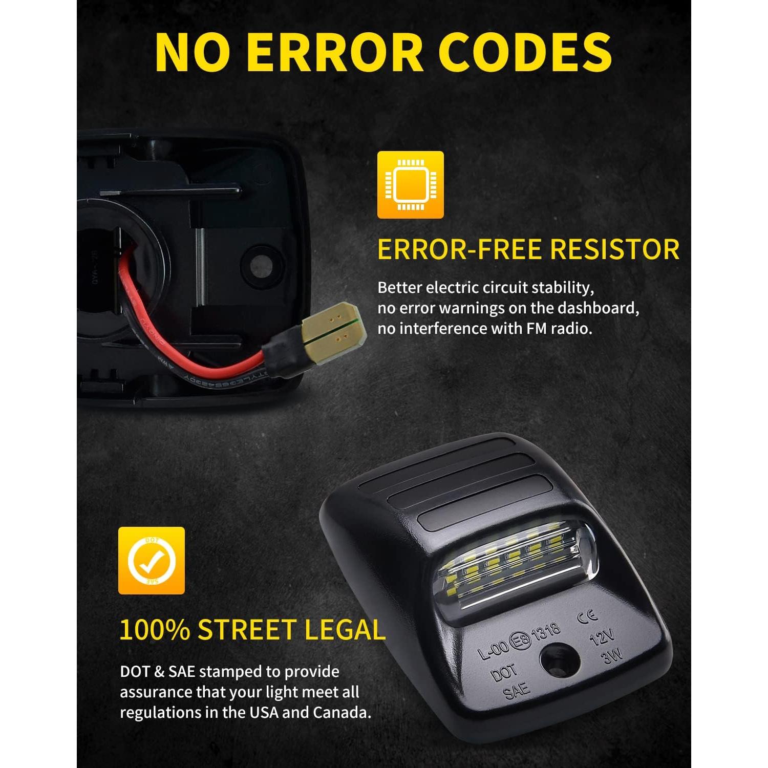 Luces de Placa LED Asgohme para Toyota Tacoma y Tundra