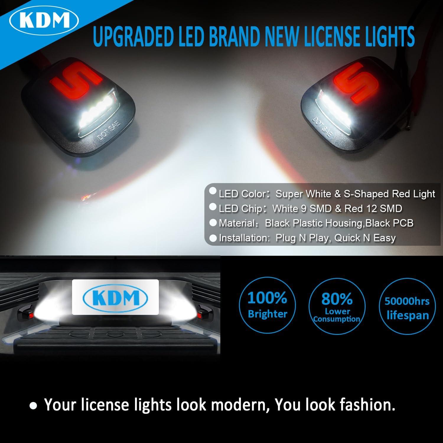 Luz de Placa de Licencia LED KDM para Chevy Silverado 1988-2000