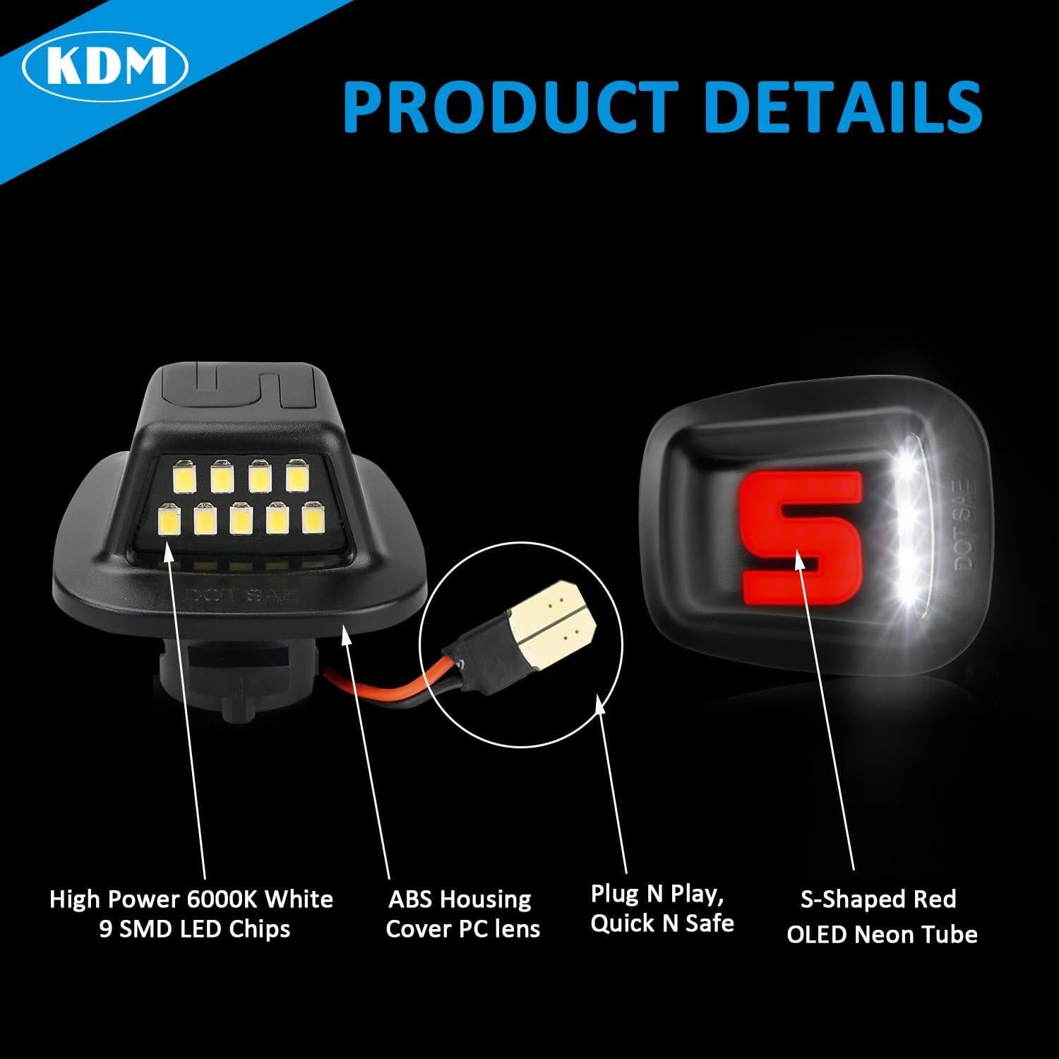 Luz de Placa de Licencia LED KDM para Chevy Silverado 1988-2000