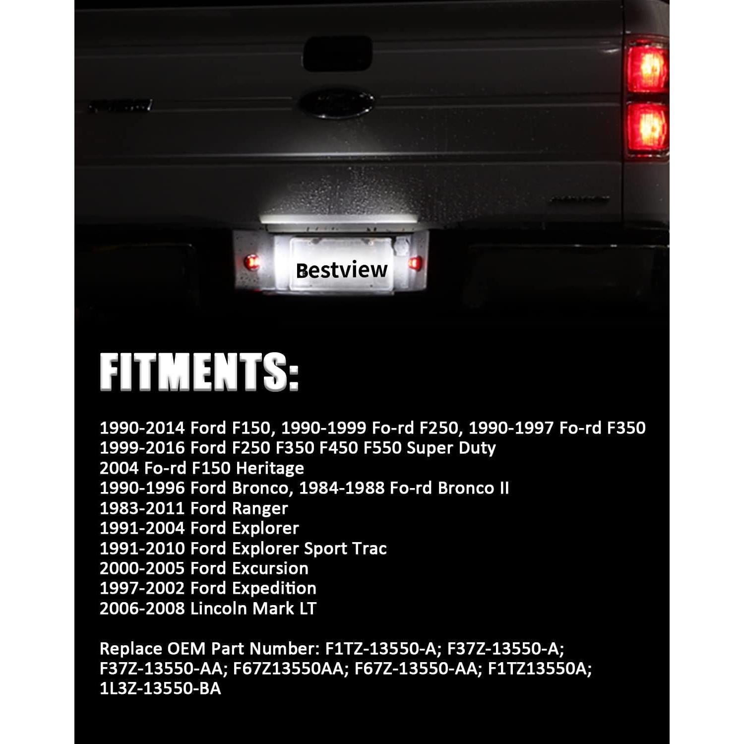 Luz de Placa LED Mejorvista para Ford F150 F250 F350 6000K