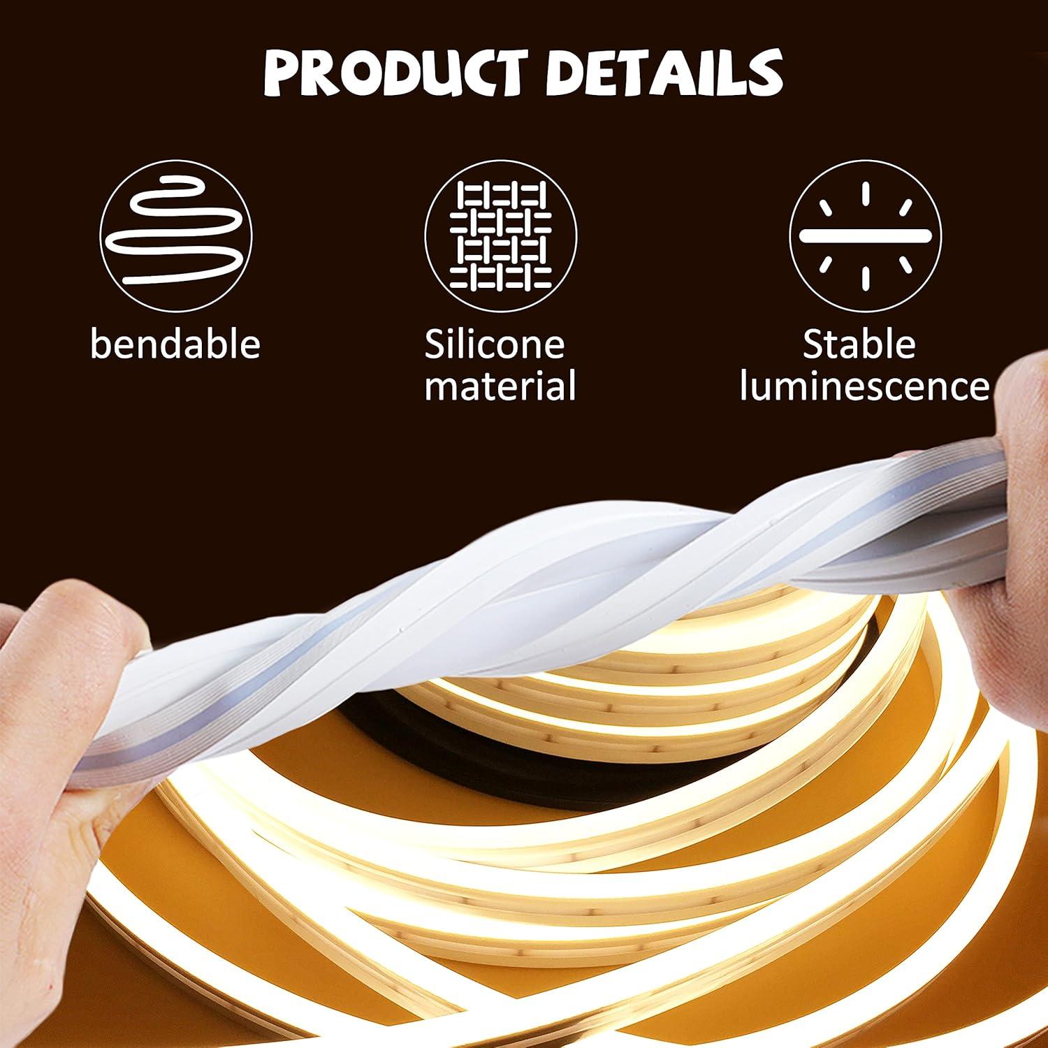 Luz de Neón LED Silicona 12V 5m 6500K Impermeable YXH