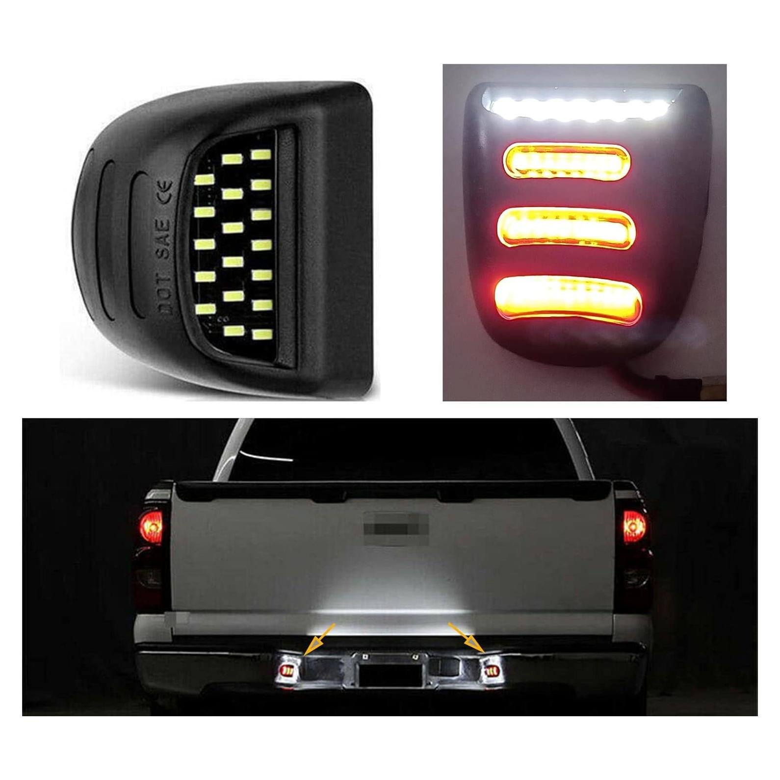 2 Luces de Placa LED Znakeauto Rojas 18 LEDs para Chevy/GMC