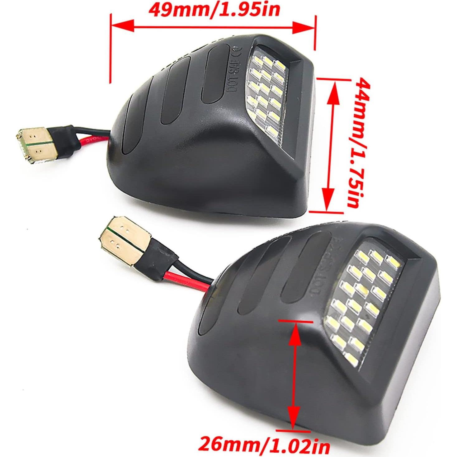 2 Luces de Placa LED Znakeauto Rojas 18 LEDs para Chevy/GMC