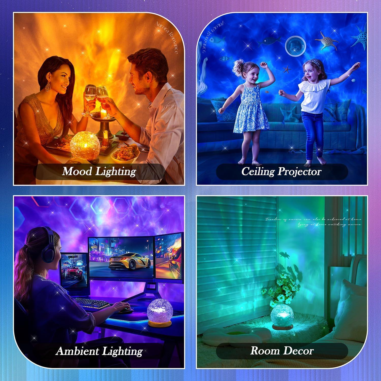 Proyector de Luz de Cristal Mubarek RGB para Dormitorio