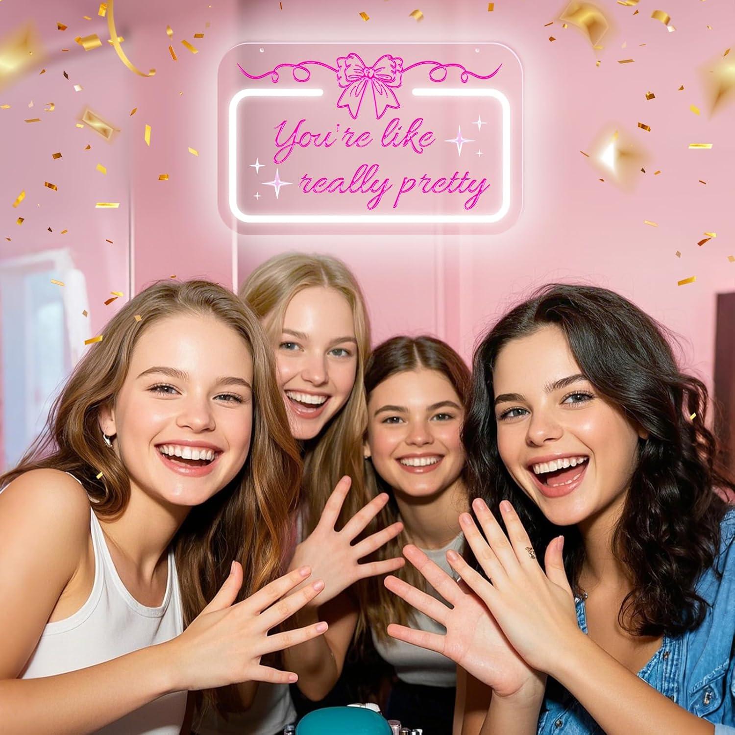 Señal de Neón Rosa Lazo Eres Como Realmente Bonita LED