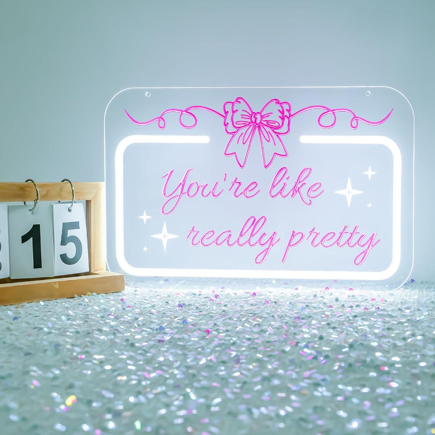 Señal de Neón Rosa Lazo Eres Como Realmente Bonita LED