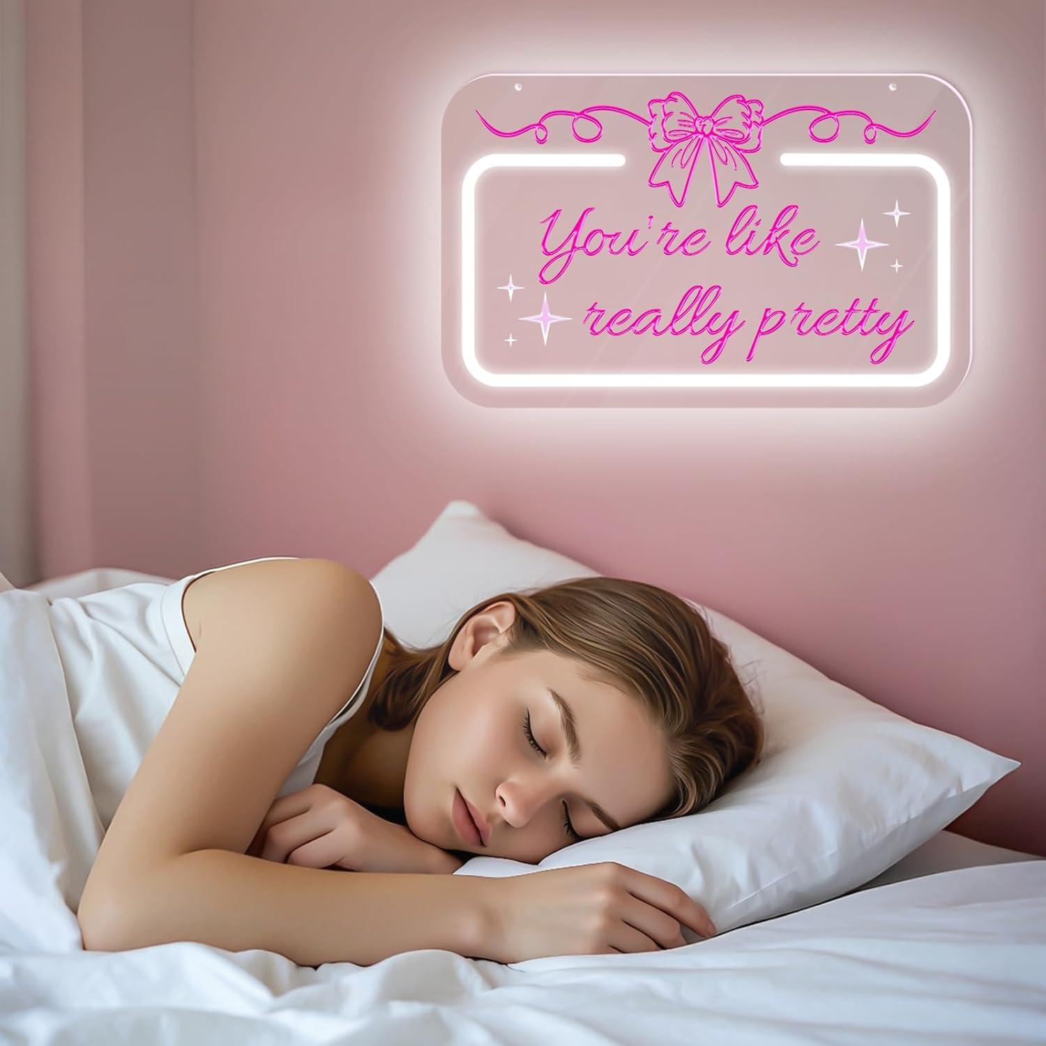 Señal de Neón Rosa Lazo Eres Como Realmente Bonita LED