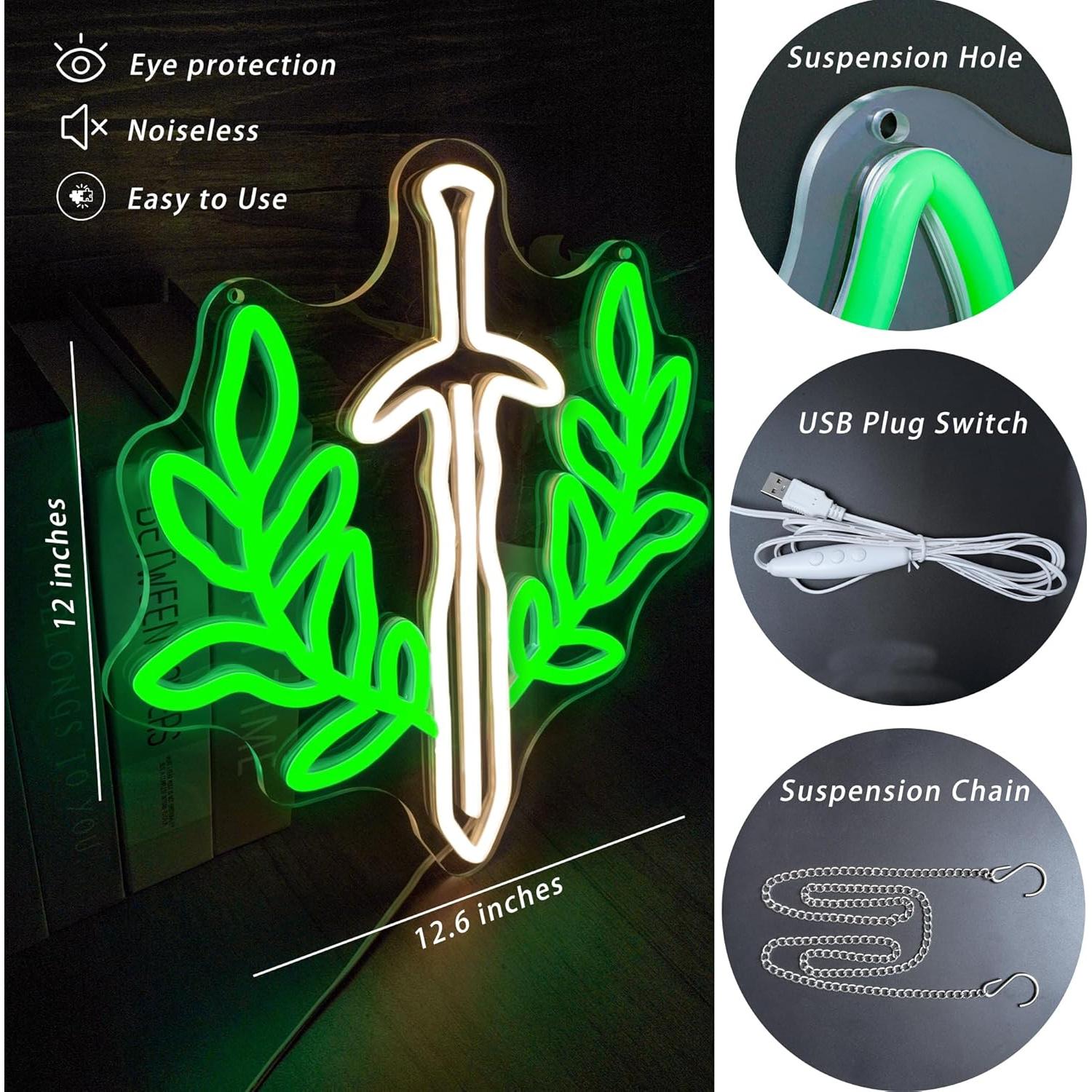 Luz de Neón Regulable YHOPESPZ Espada Fantástica 32cm