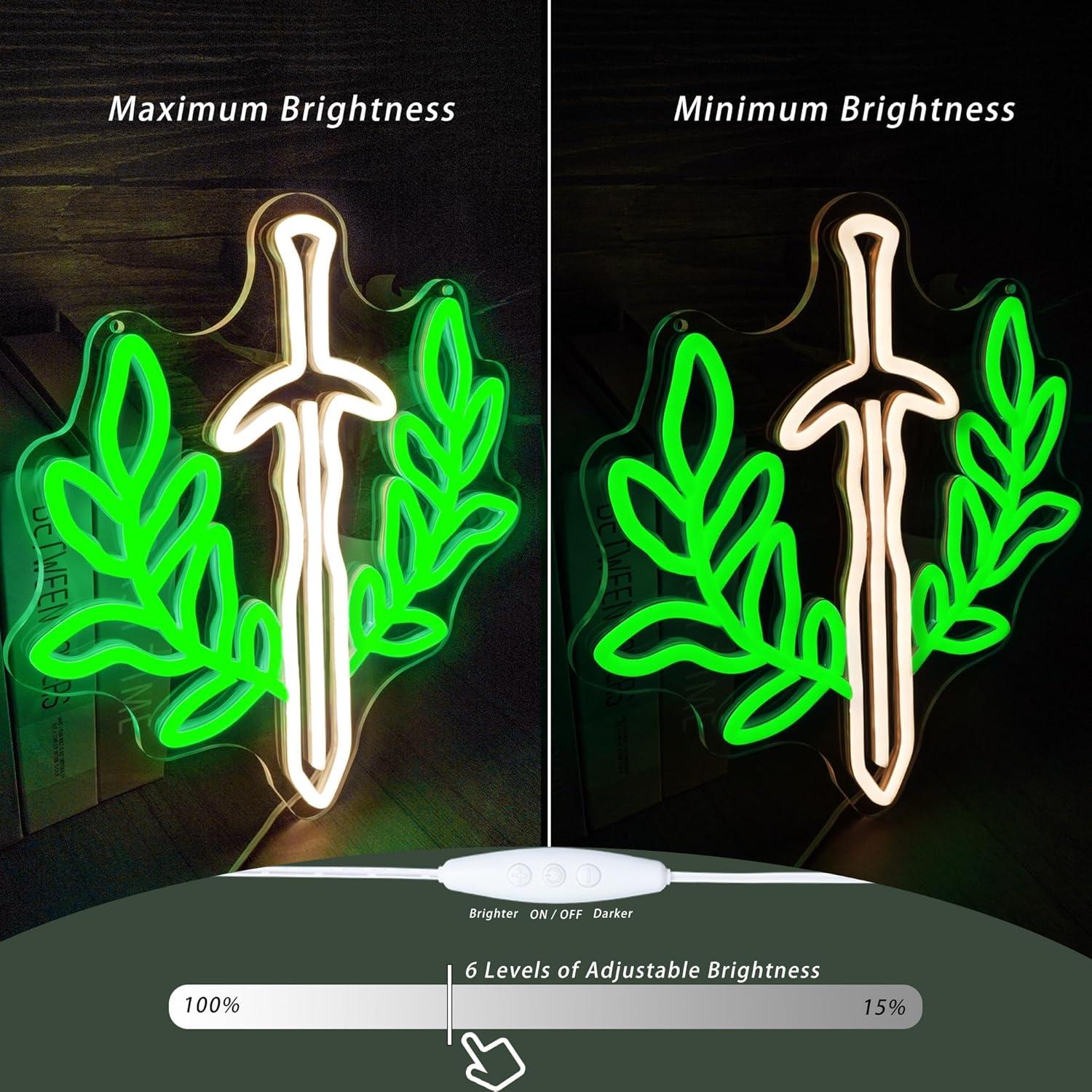 Luz de Neón Regulable YHOPESPZ Espada Fantástica 32cm