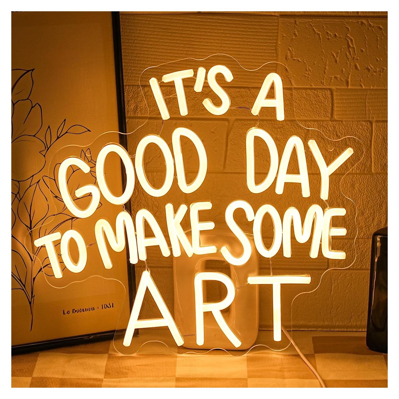 Letrero de Neón LED Regulable Gyaksjm Buen Día 35.5x32cm