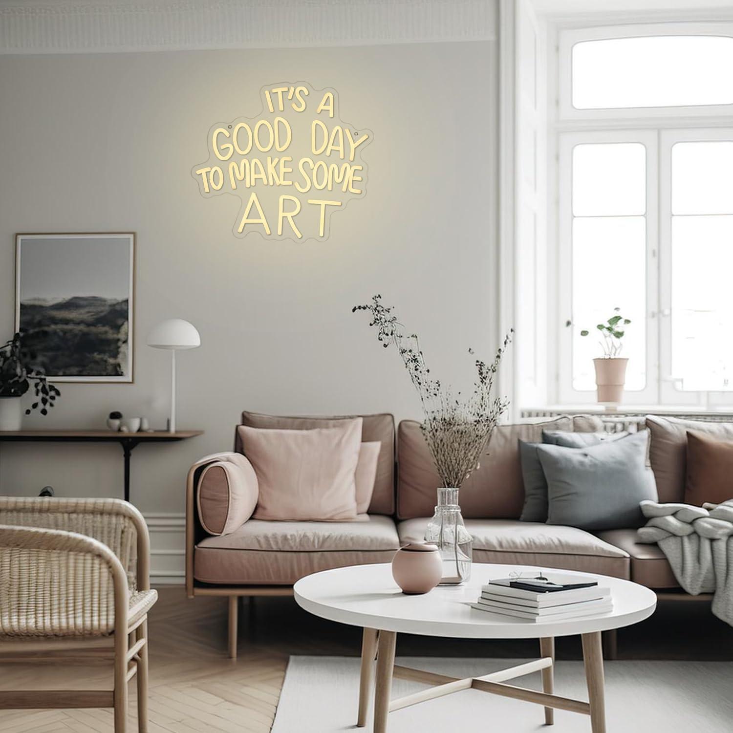 Letrero de Neón LED Regulable Gyaksjm Buen Día 35.5x32cm