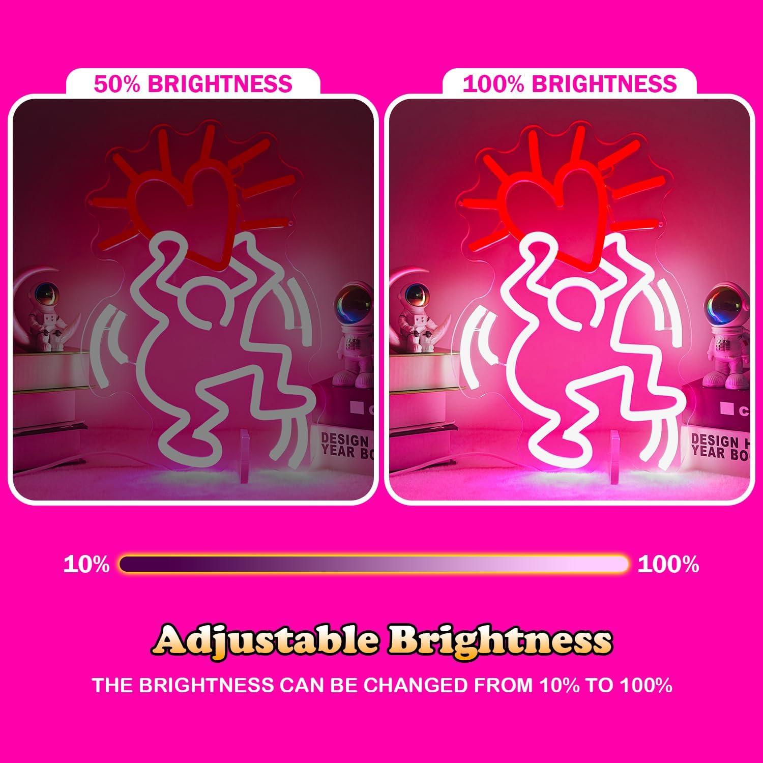 Cartel de Neón Corazón LED JianJung 33x22.5 cm Decoración