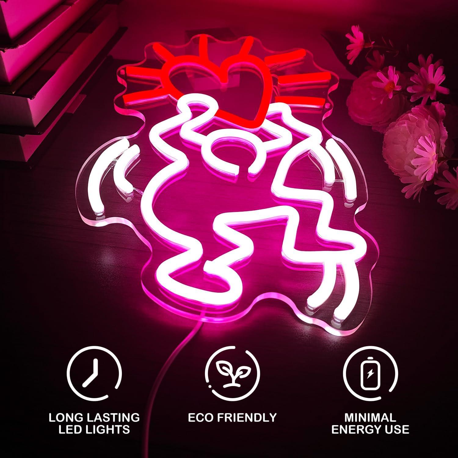 Cartel de Neón Corazón LED JianJung 33x22.5 cm Decoración