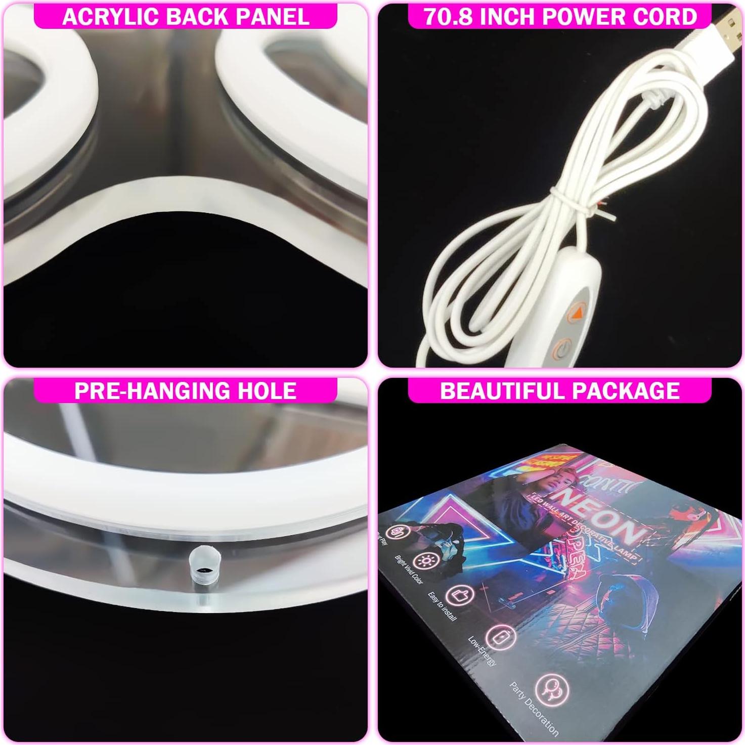 Cartel de Neón Corazón LED JianJung 33x22.5 cm Decoración