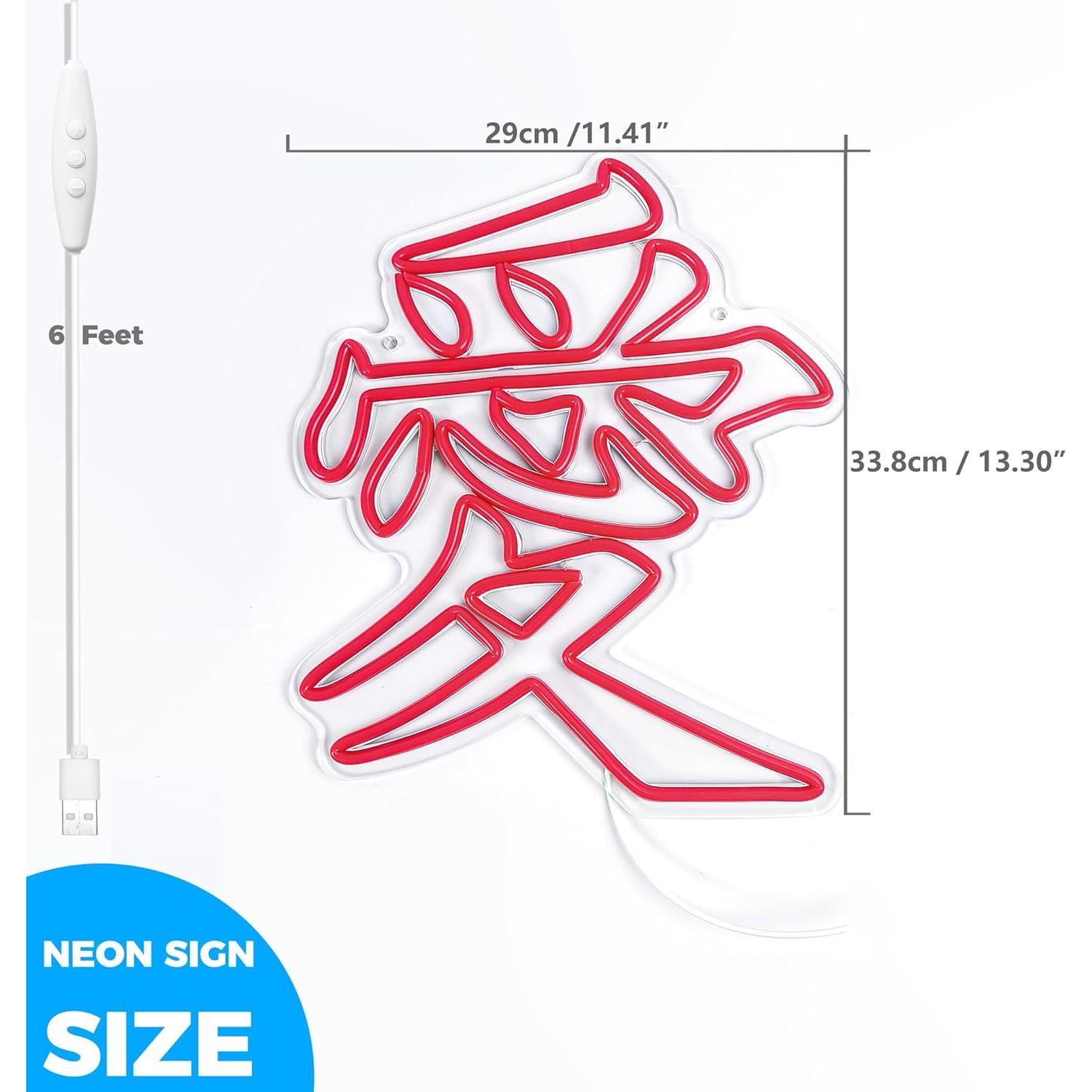 Luz de Neón LED Amor iPuppy 29x34 cm Regulable USB