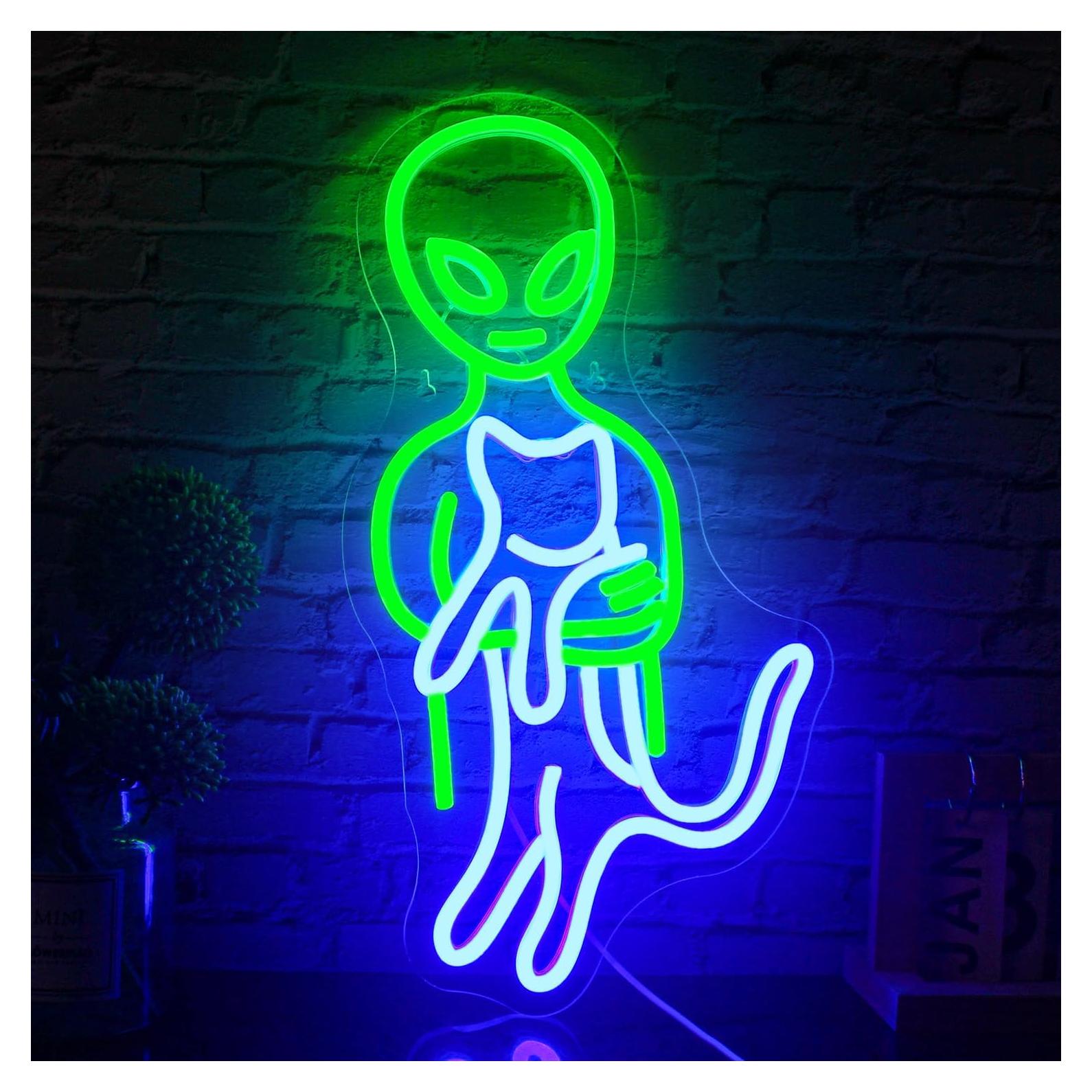 Luz de Neón Alienígena Ineonlife Verde 42x22 cm USB