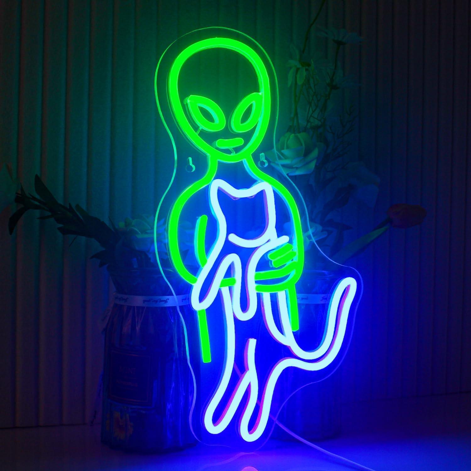 Luz de Neón Alienígena Ineonlife Verde 42x22 cm USB