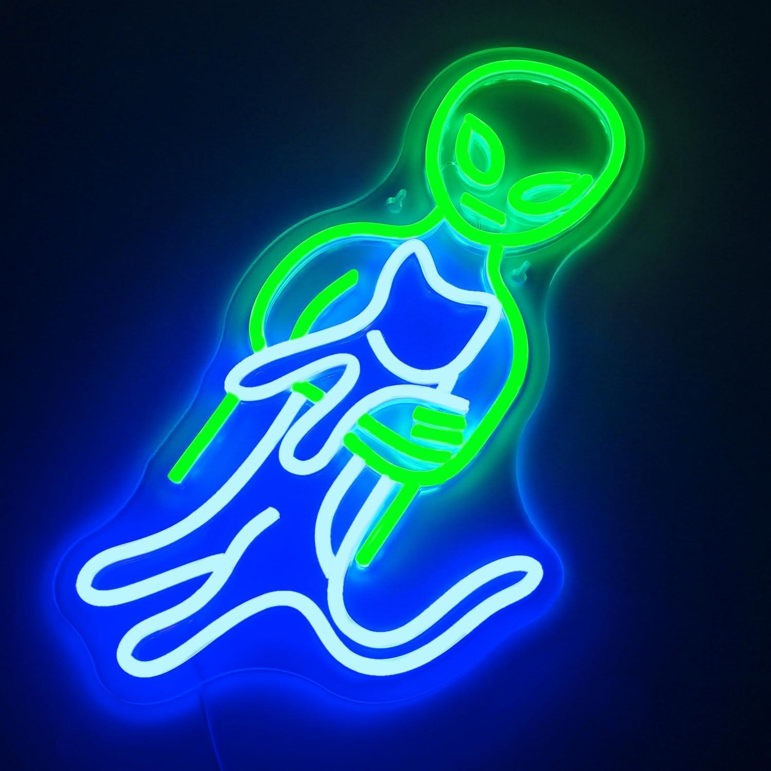 Luz de Neón Alienígena Ineonlife Verde 42x22 cm USB