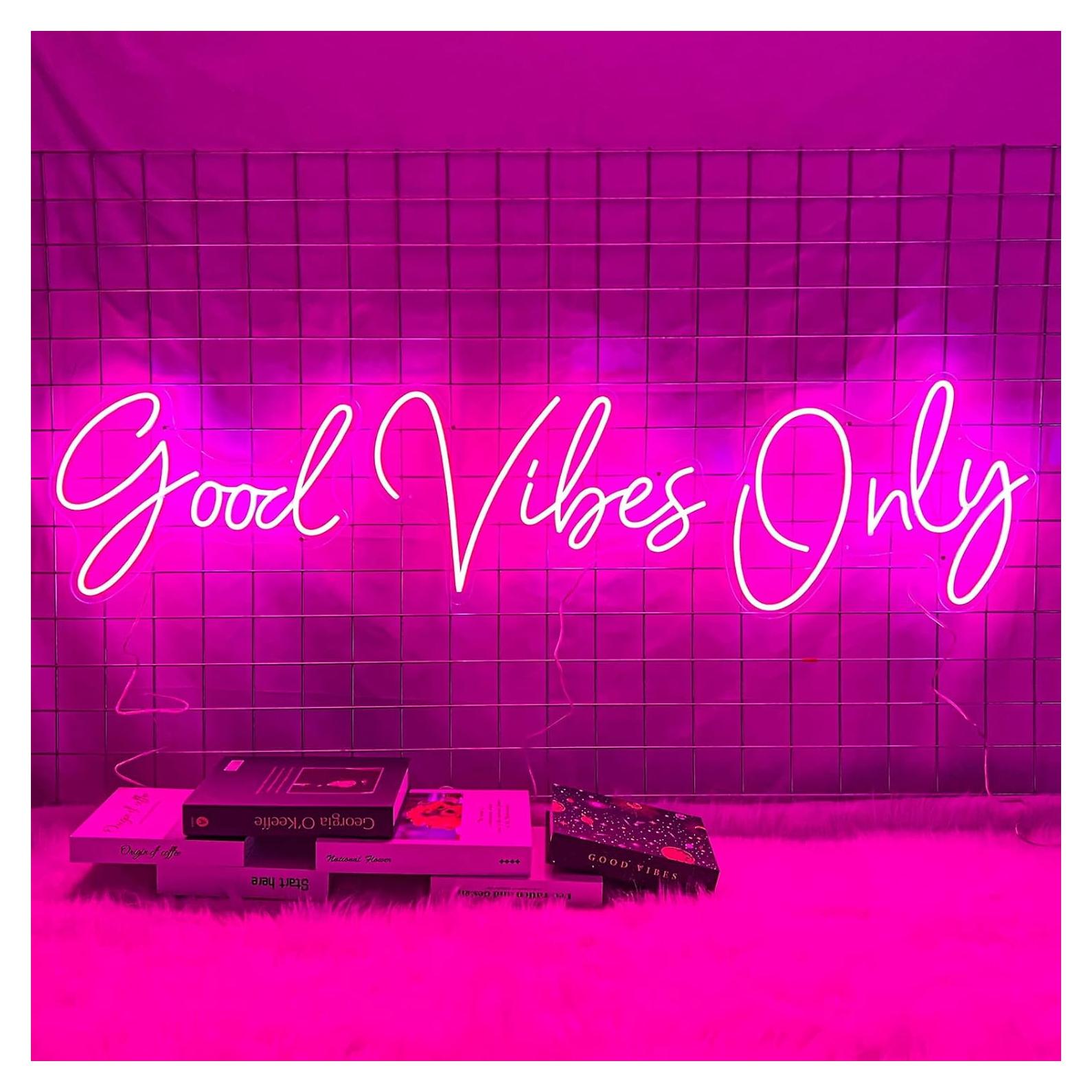 Cartel de Neón LED Meilcen 143.5x34.3 cm Rosa Regulable