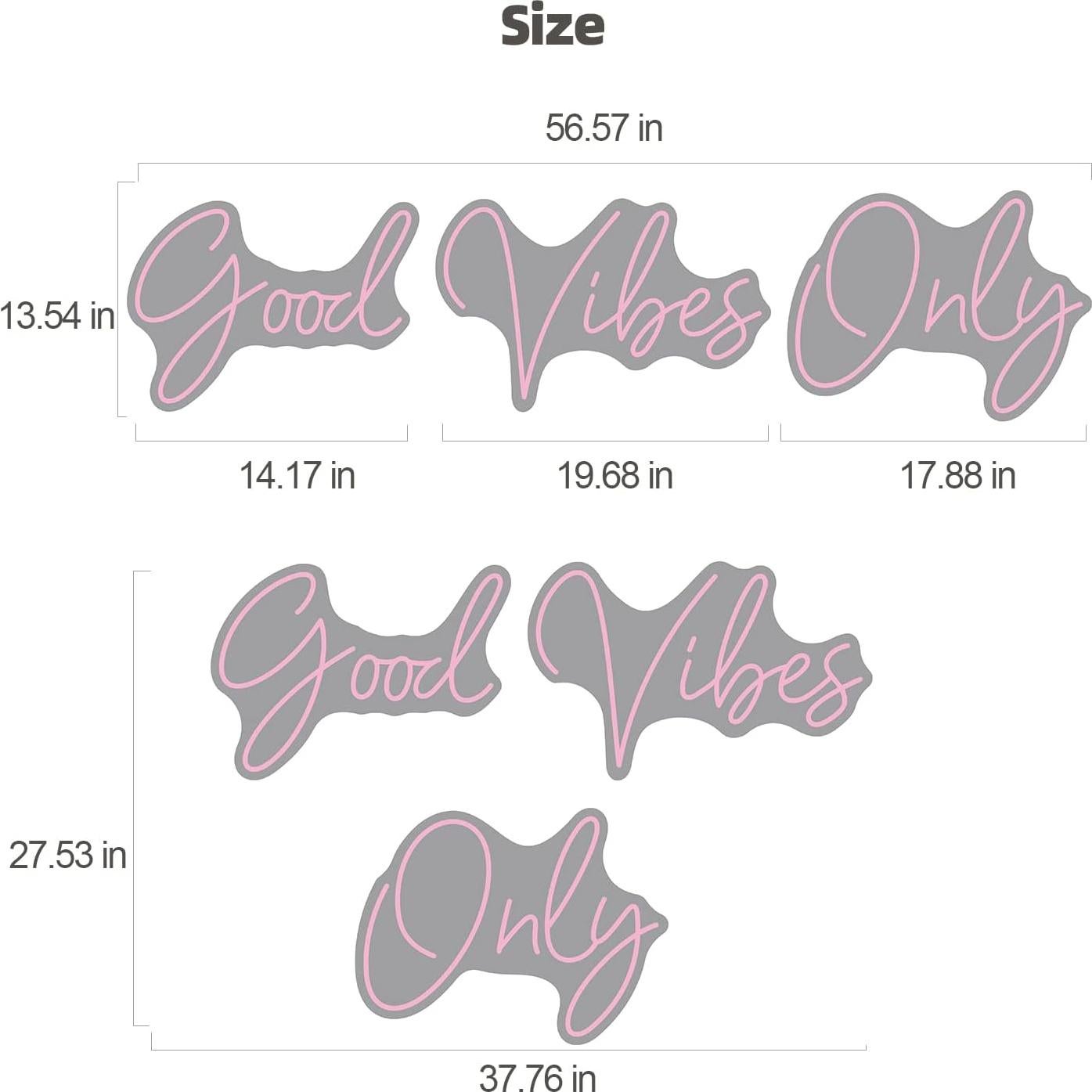 Cartel de Neón LED Meilcen 143.5x34.3 cm Rosa Regulable