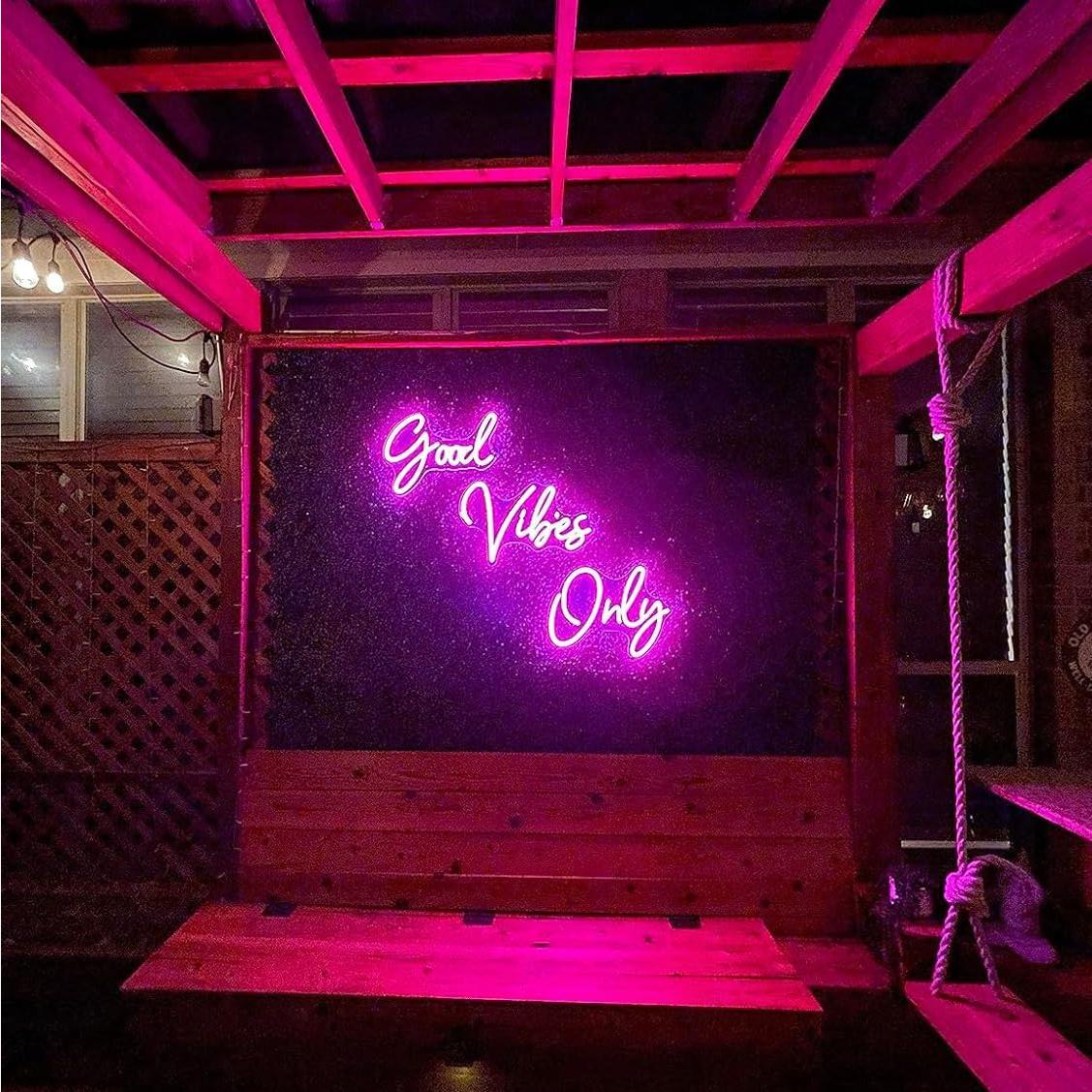 Cartel de Neón LED Meilcen 143.5x34.3 cm Rosa Regulable