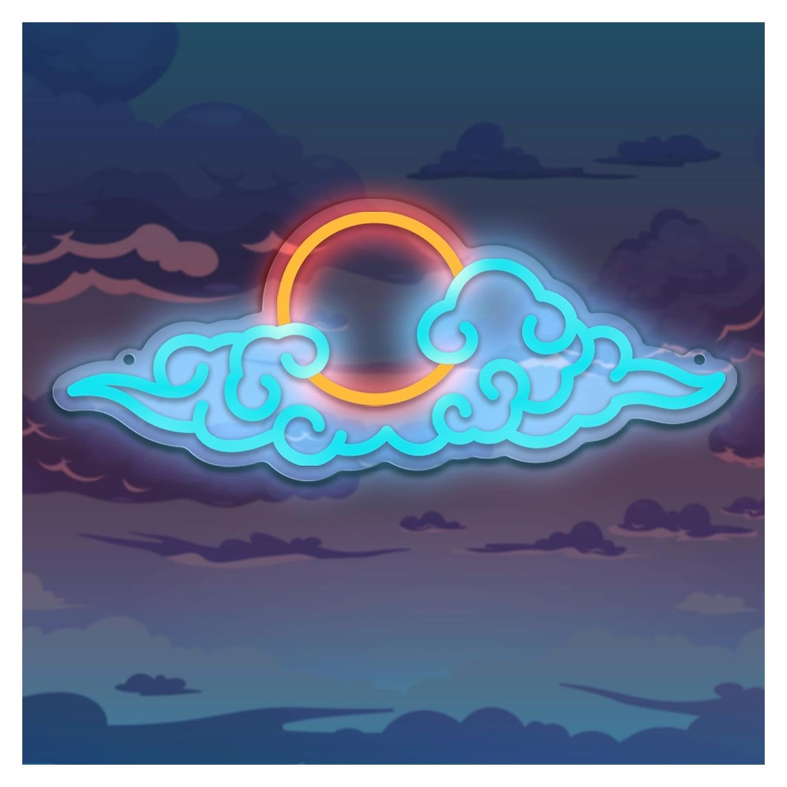 Letrero de Neón Anime JIARODEY Nube LED 39x15cm Ajustable