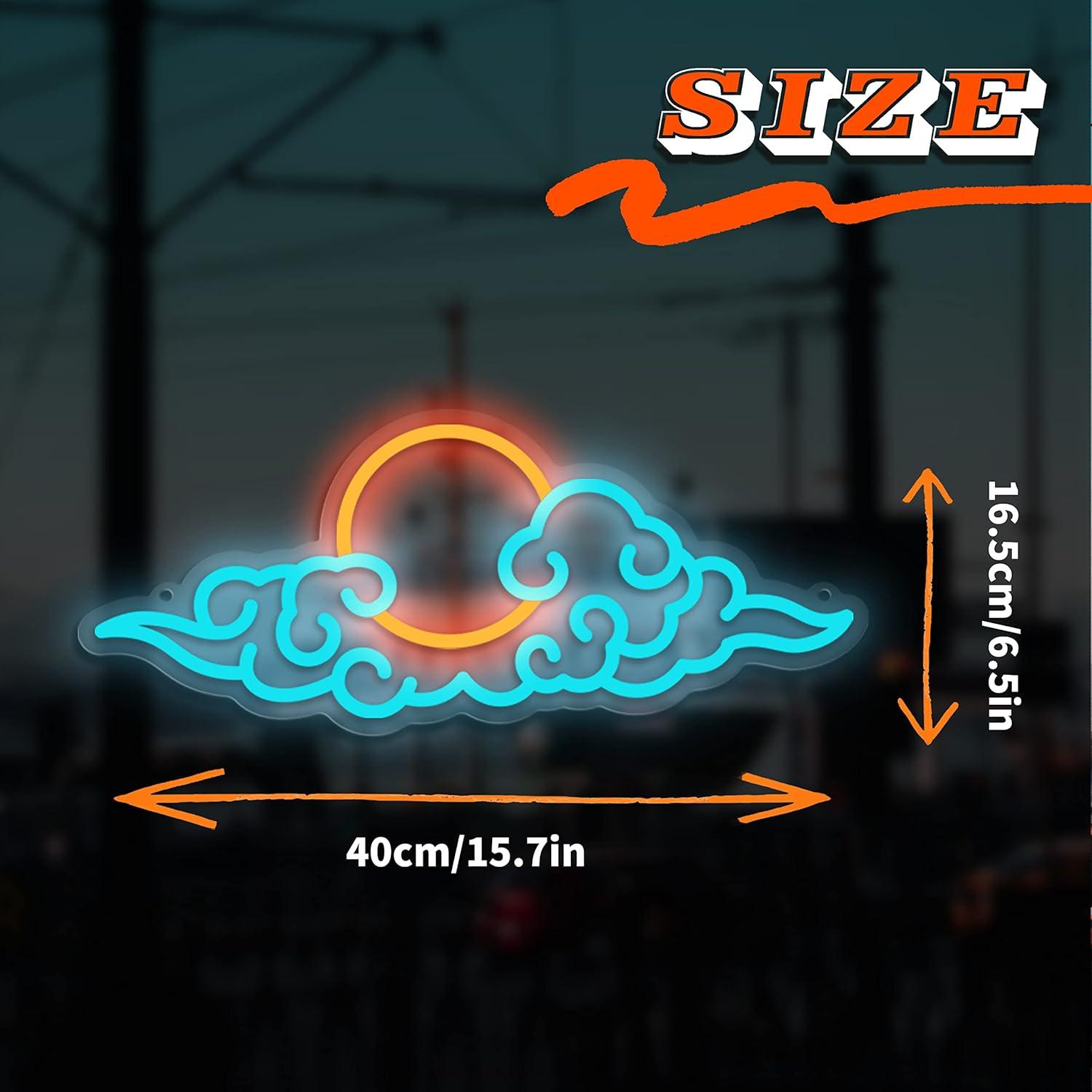 Letrero de Neón Anime JIARODEY Nube LED 39x15cm Ajustable