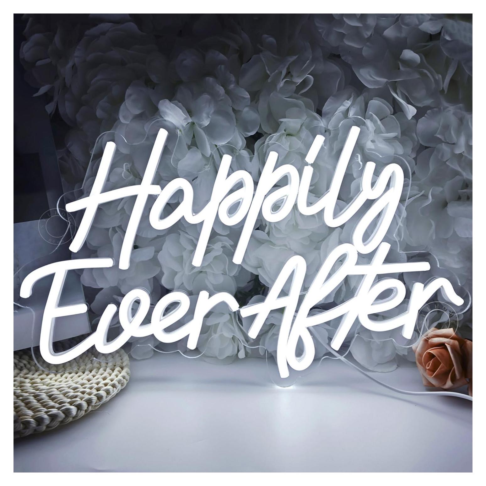 Letrero de Luz de Neón LED SYLHOME Felices Para Siempre 40.1x23.4cm