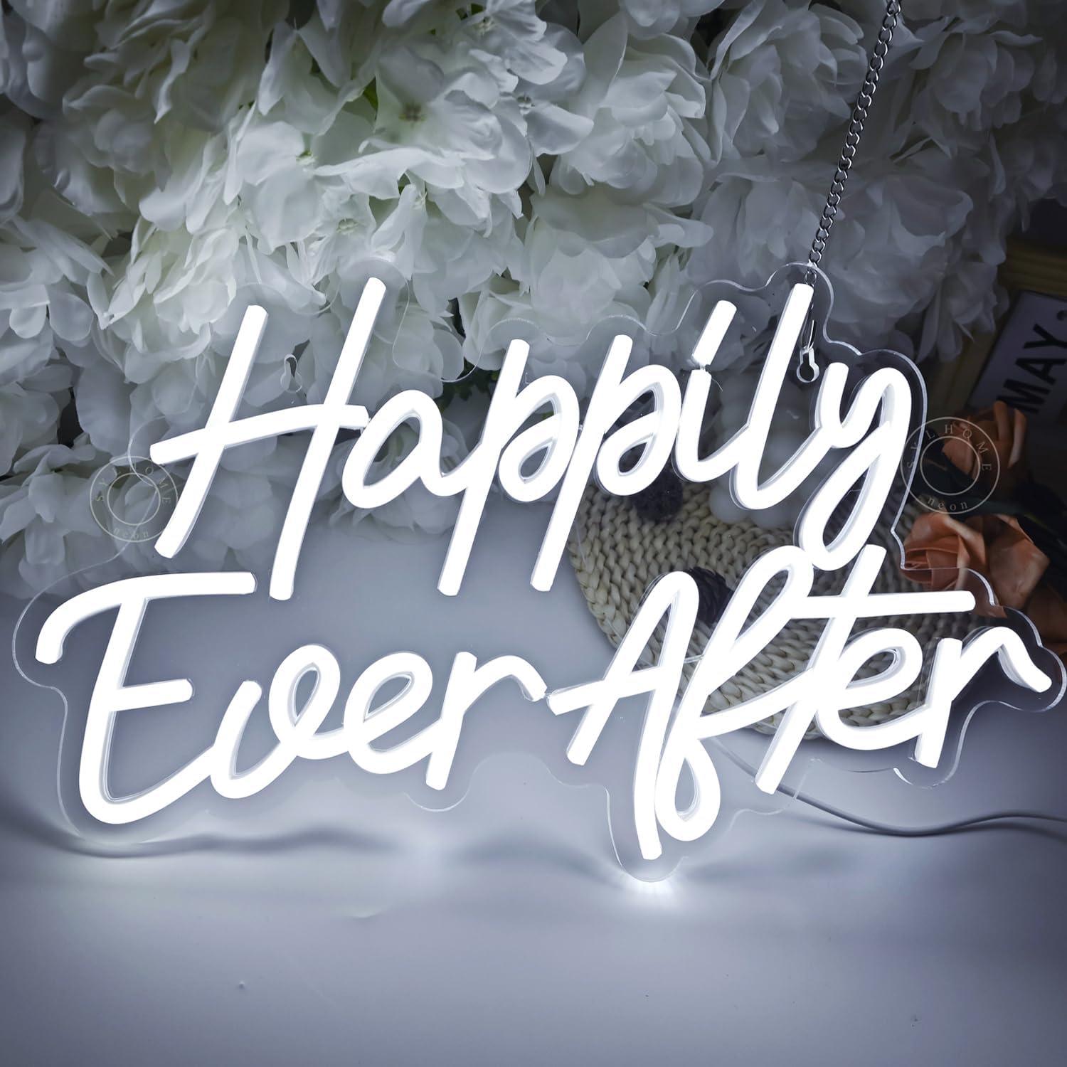 Letrero de Luz de Neón LED SYLHOME Felices Para Siempre 40.1x23.4cm