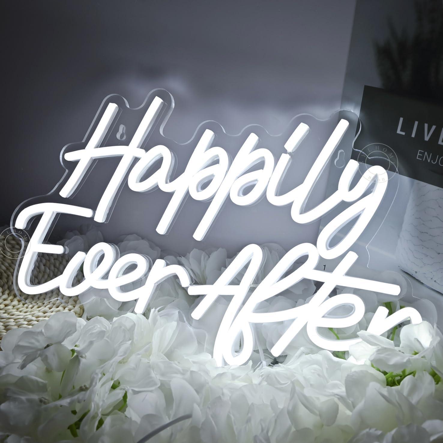 Letrero de Luz de Neón LED SYLHOME Felices Para Siempre 40.1x23.4cm