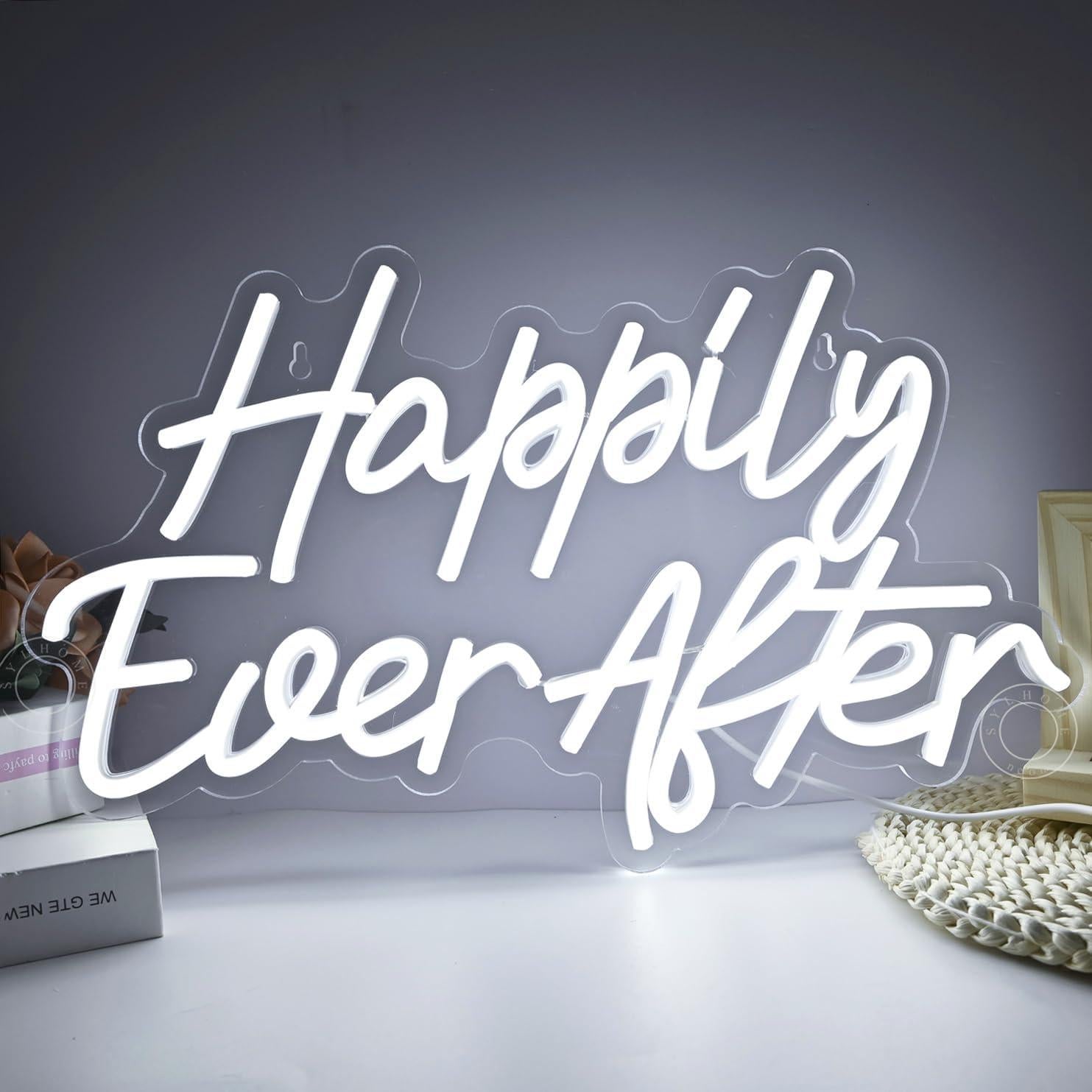 Letrero de Luz de Neón LED SYLHOME Felices Para Siempre 40.1x23.4cm
