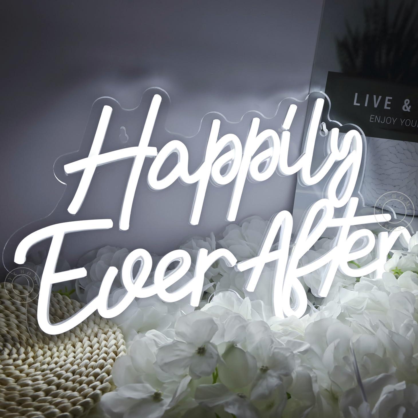 Letrero de Luz de Neón LED SYLHOME Felices Para Siempre 40.1x23.4cm