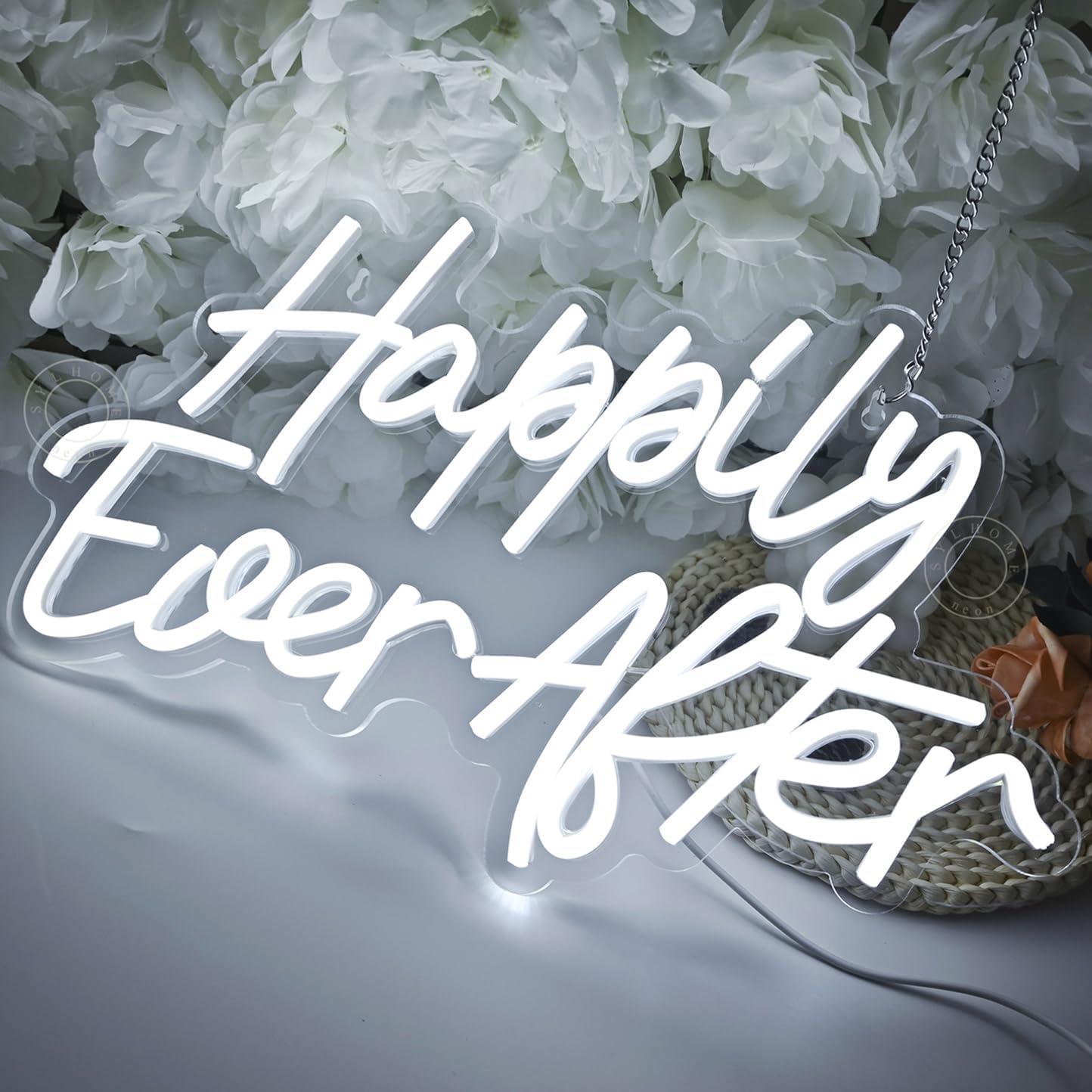 Letrero de Luz de Neón LED SYLHOME Felices Para Siempre 40.1x23.4cm