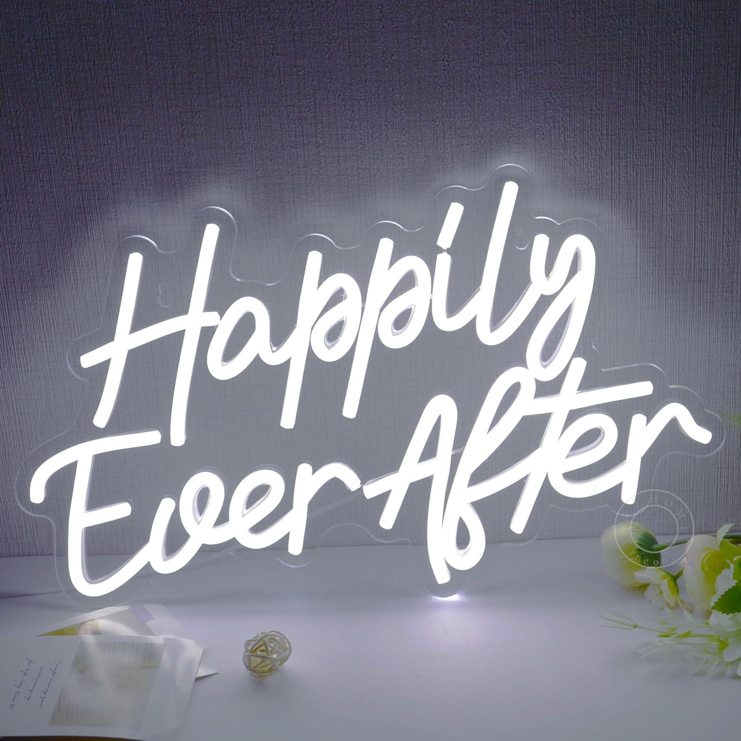 Letrero de Luz de Neón LED SYLHOME Felices Para Siempre 40.1x23.4cm