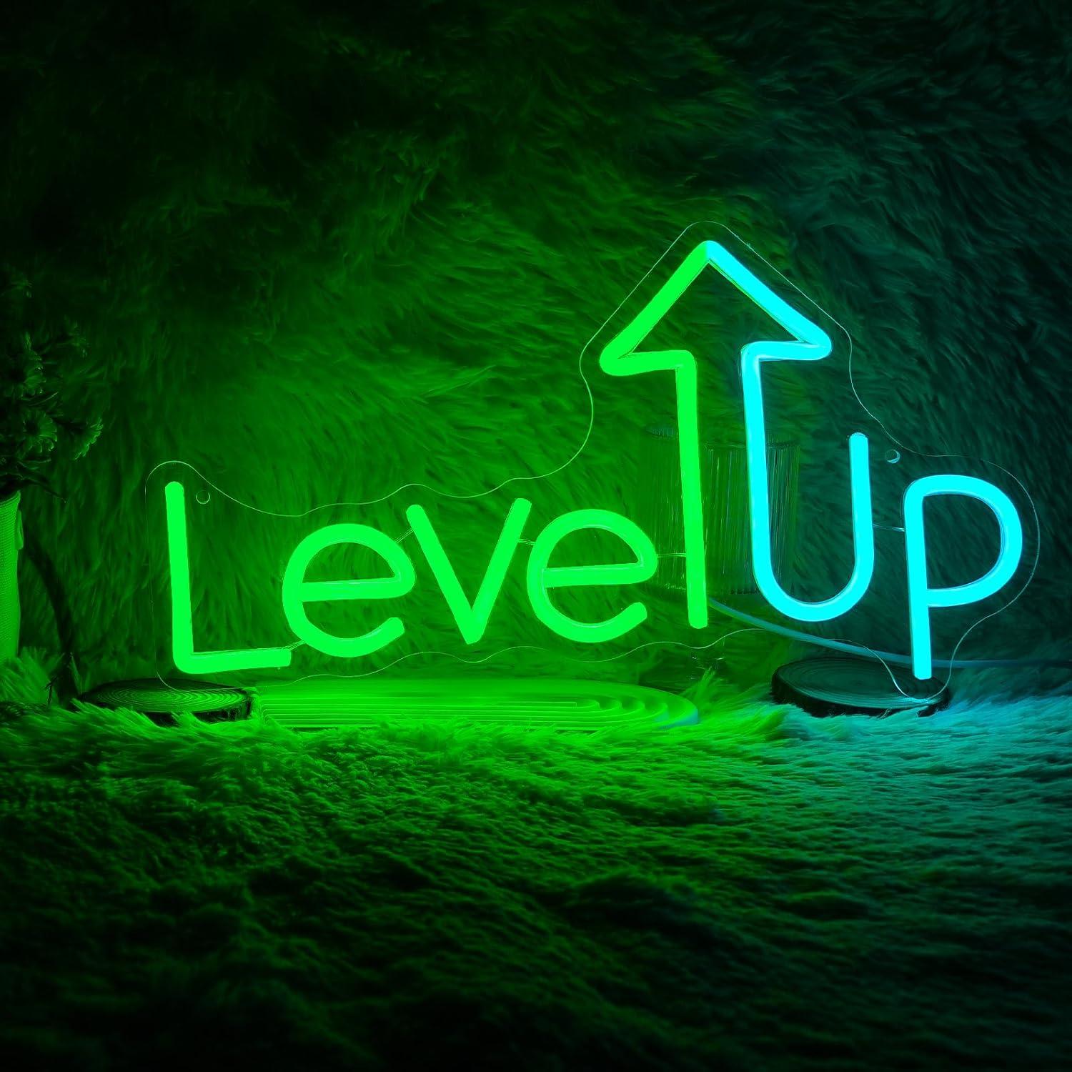 Cartel de Neón LED Level UP Noasktt para Decoración de Pared
