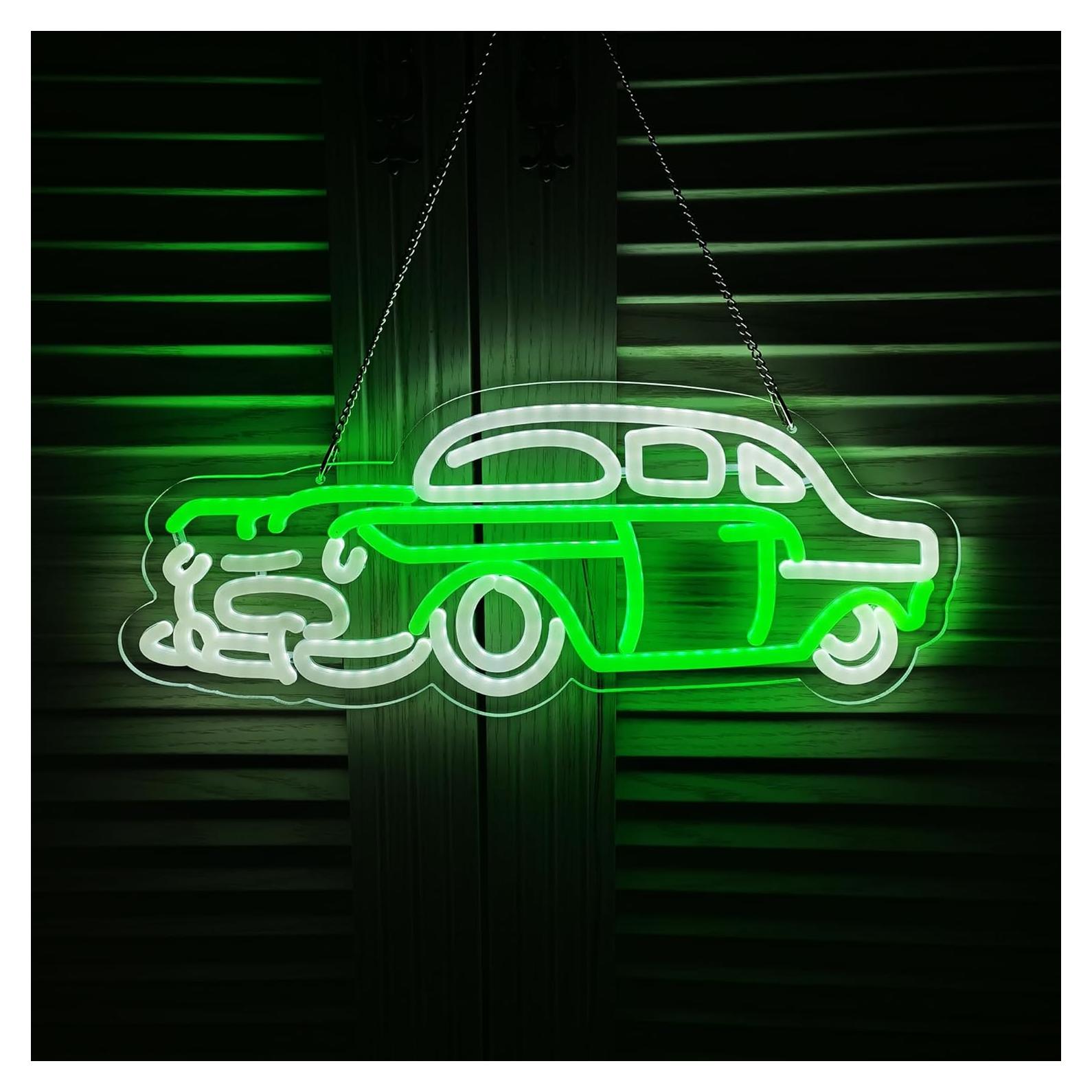 Cartel de Neón Coche Clásico vgvlgnss 43x20 cm USB