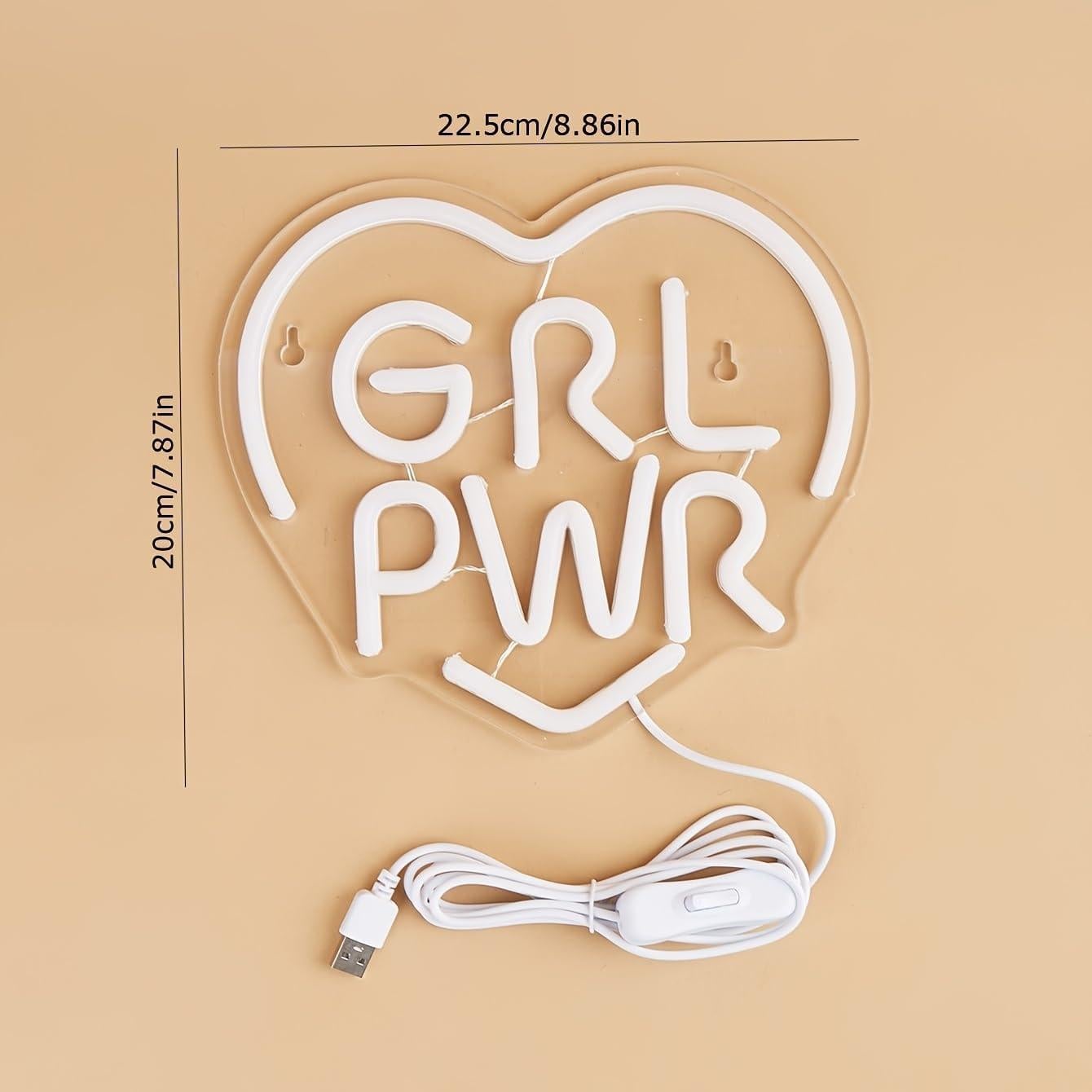 Luz de Neón LED Poder Femenino Cusgazy 22.5x20 cm USB