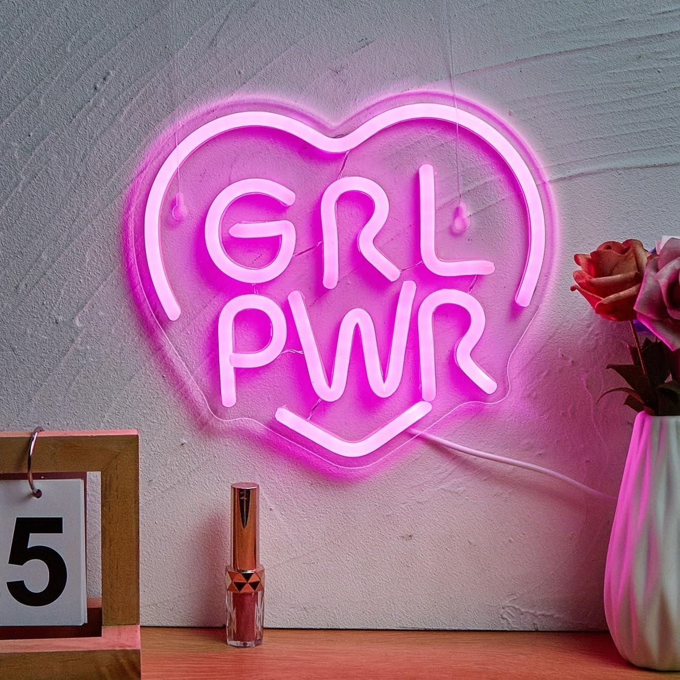 Luz de Neón LED Poder Femenino Cusgazy 22.5x20 cm USB