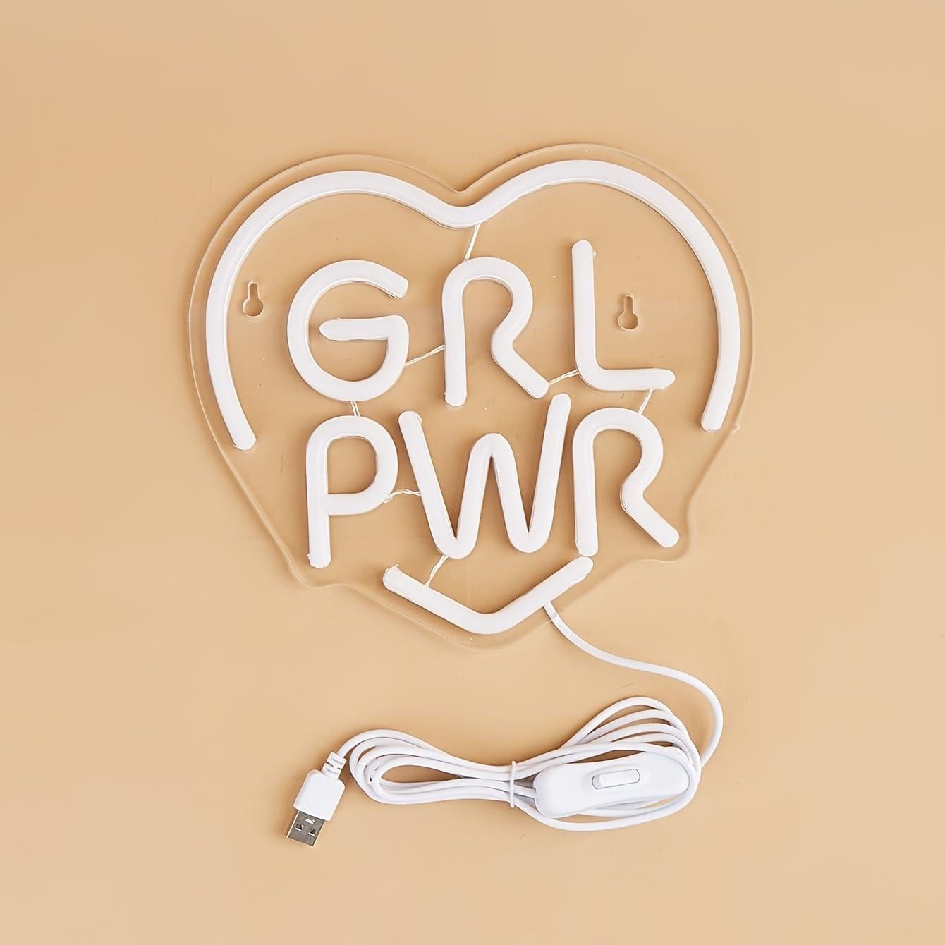 Luz de Neón LED Poder Femenino Cusgazy 22.5x20 cm USB