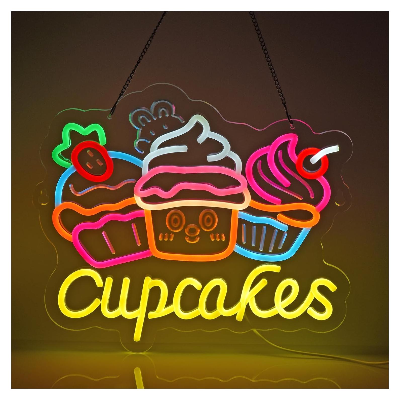 Letrero de Neón Cupcakes JOMOSPO 35.88x32 cm USB Regulable