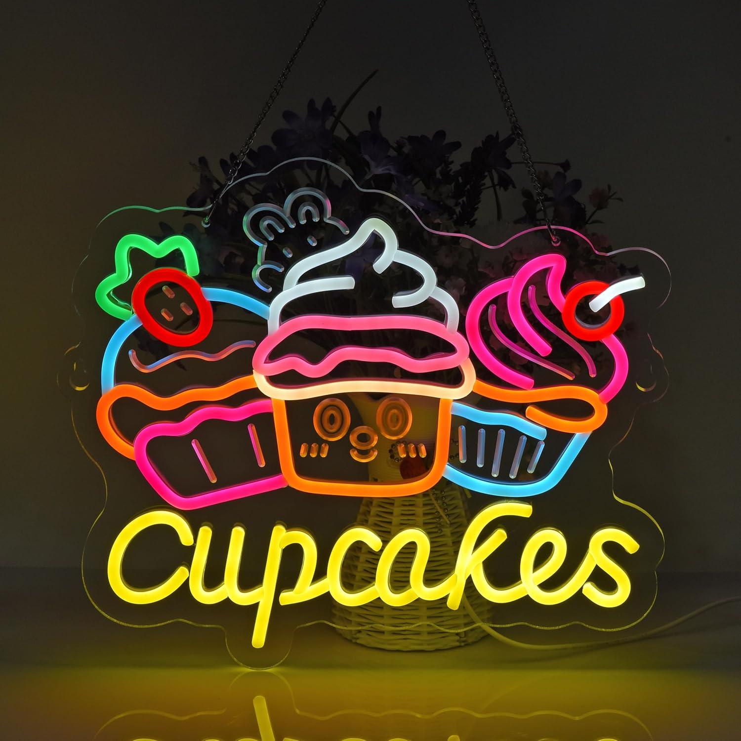 Letrero de Neón Cupcakes JOMOSPO 35.88x32 cm USB Regulable