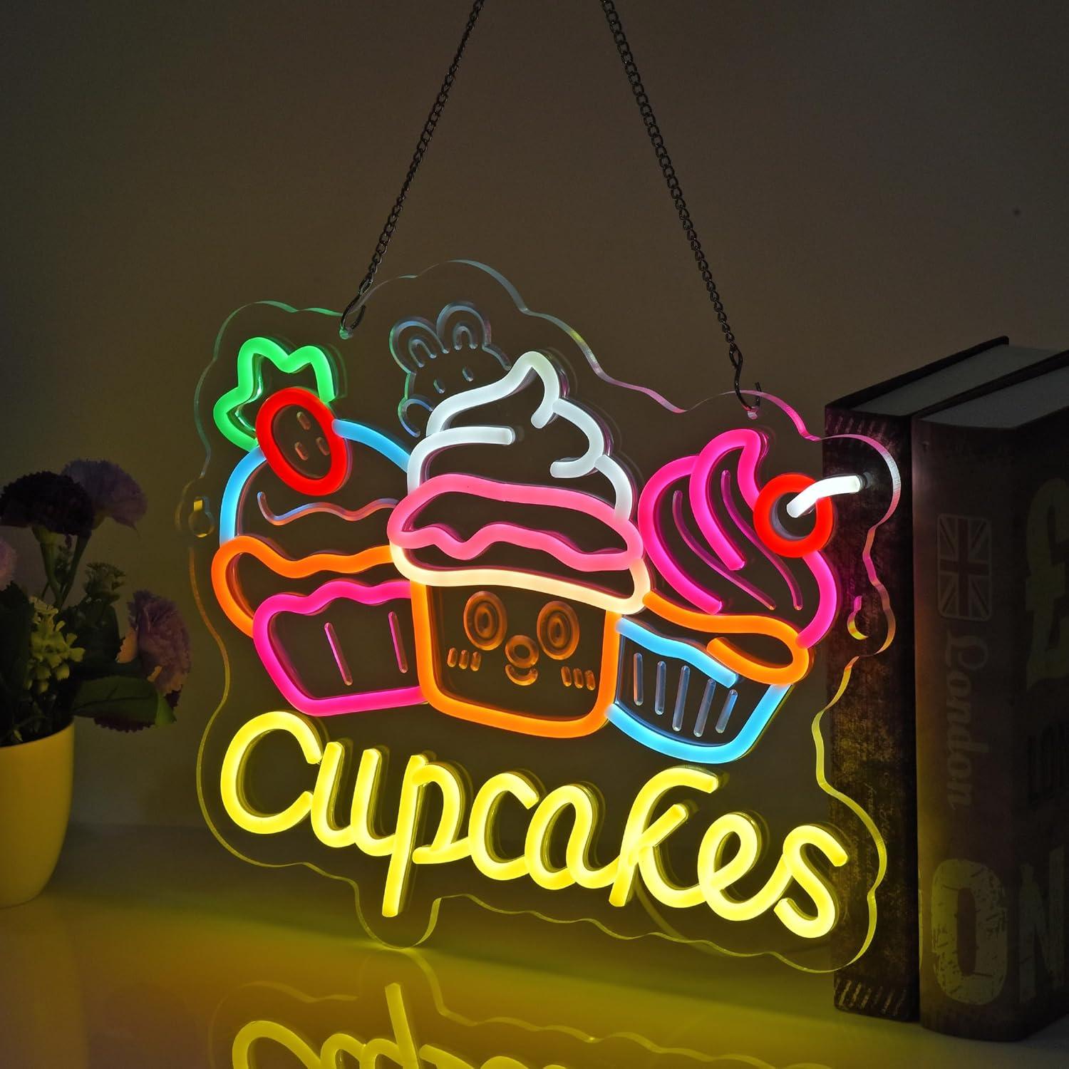 Letrero de Neón Cupcakes JOMOSPO 35.88x32 cm USB Regulable