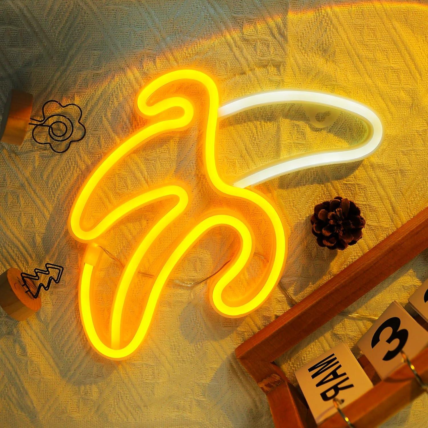 Luz Neón Decorativa Plátano ENUOLI USB/Batería 30.5cm