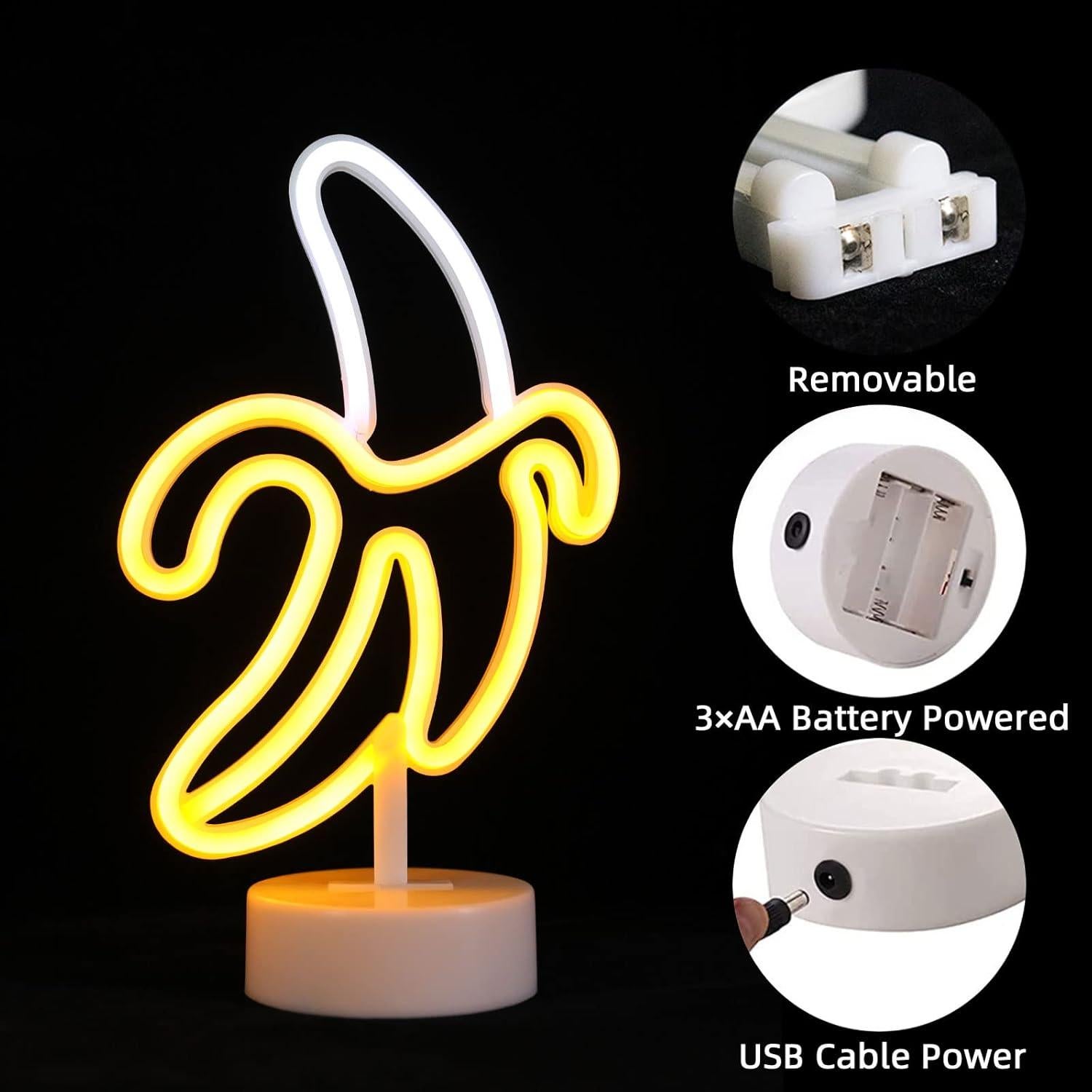 Luz Neón Decorativa Plátano ENUOLI USB/Batería 30.5cm