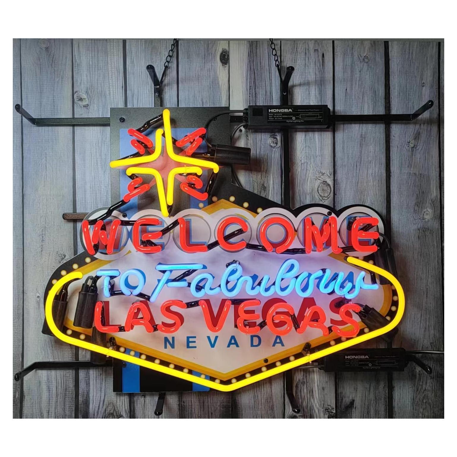 Cartel de Neón Bienvenido a Las Vegas Hvkeer 20x24 Pared