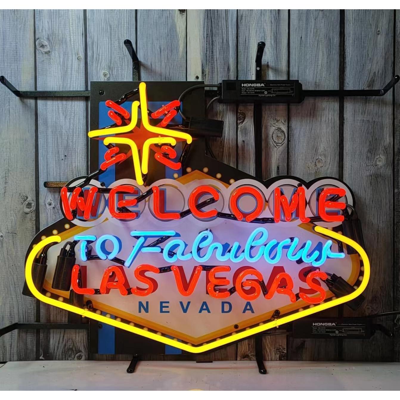Cartel de Neón Bienvenido a Las Vegas Hvkeer 20x24 Pared
