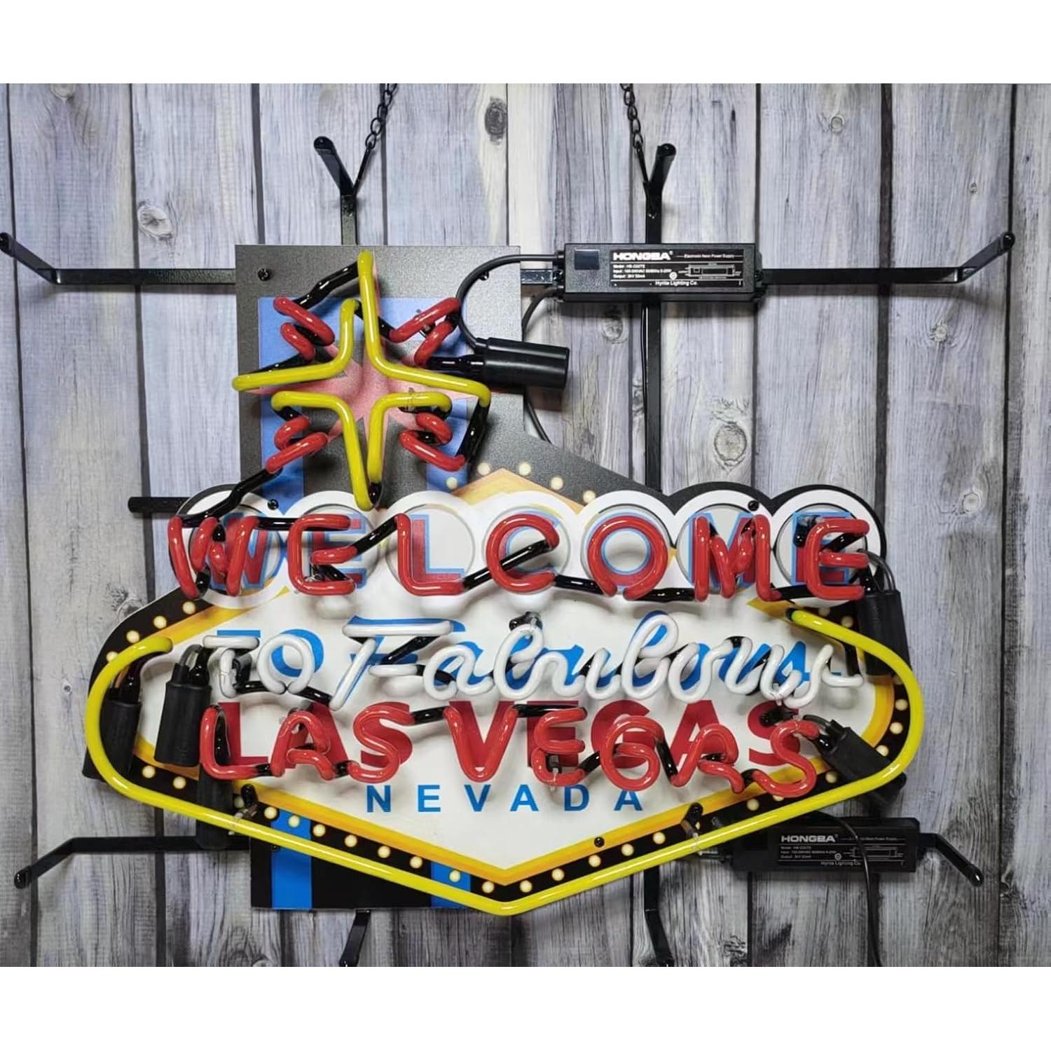 Cartel de Neón Bienvenido a Las Vegas Hvkeer 20x24 Pared