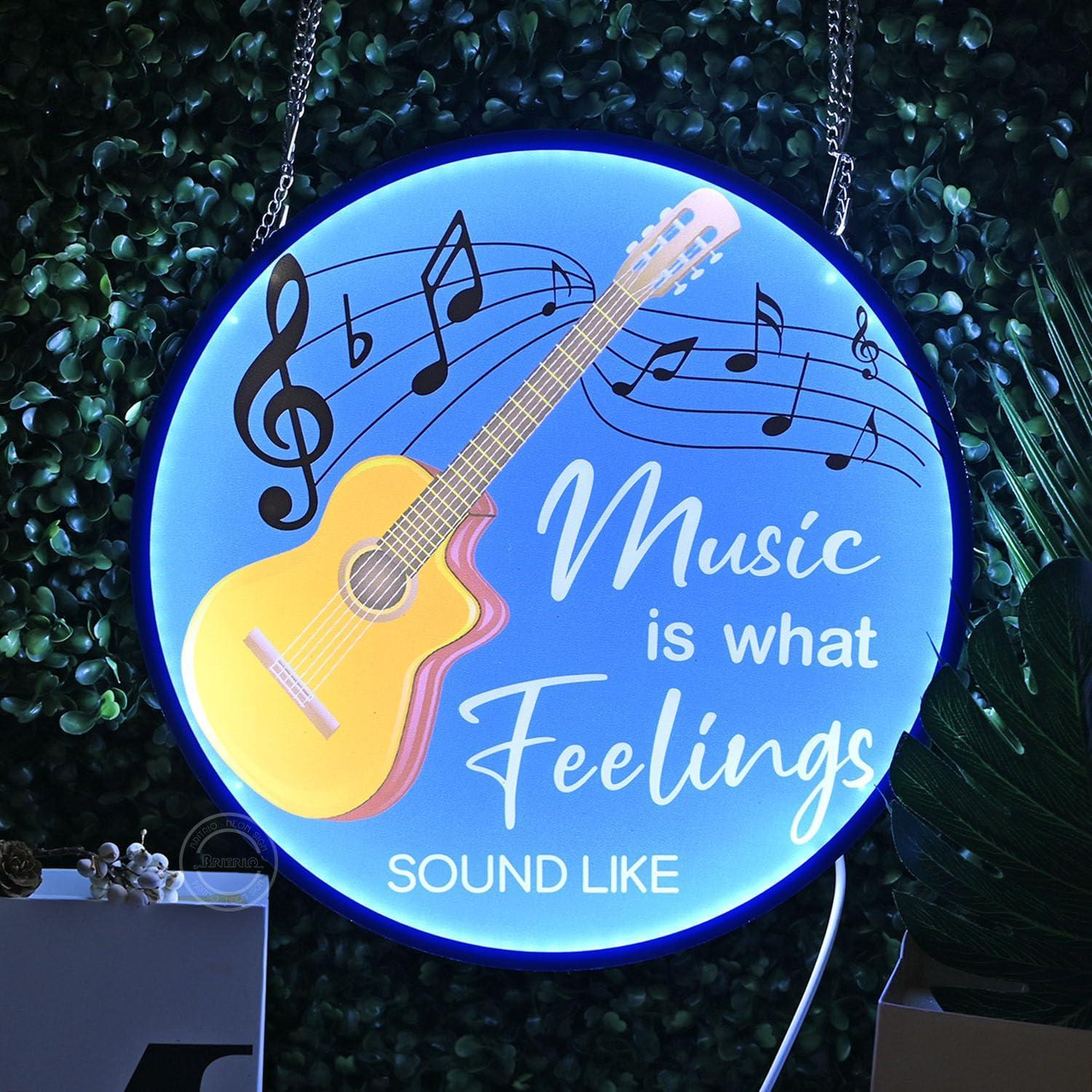 Letrero de Neón Britrio Guitarra 30 cm Luz LED Decorativa