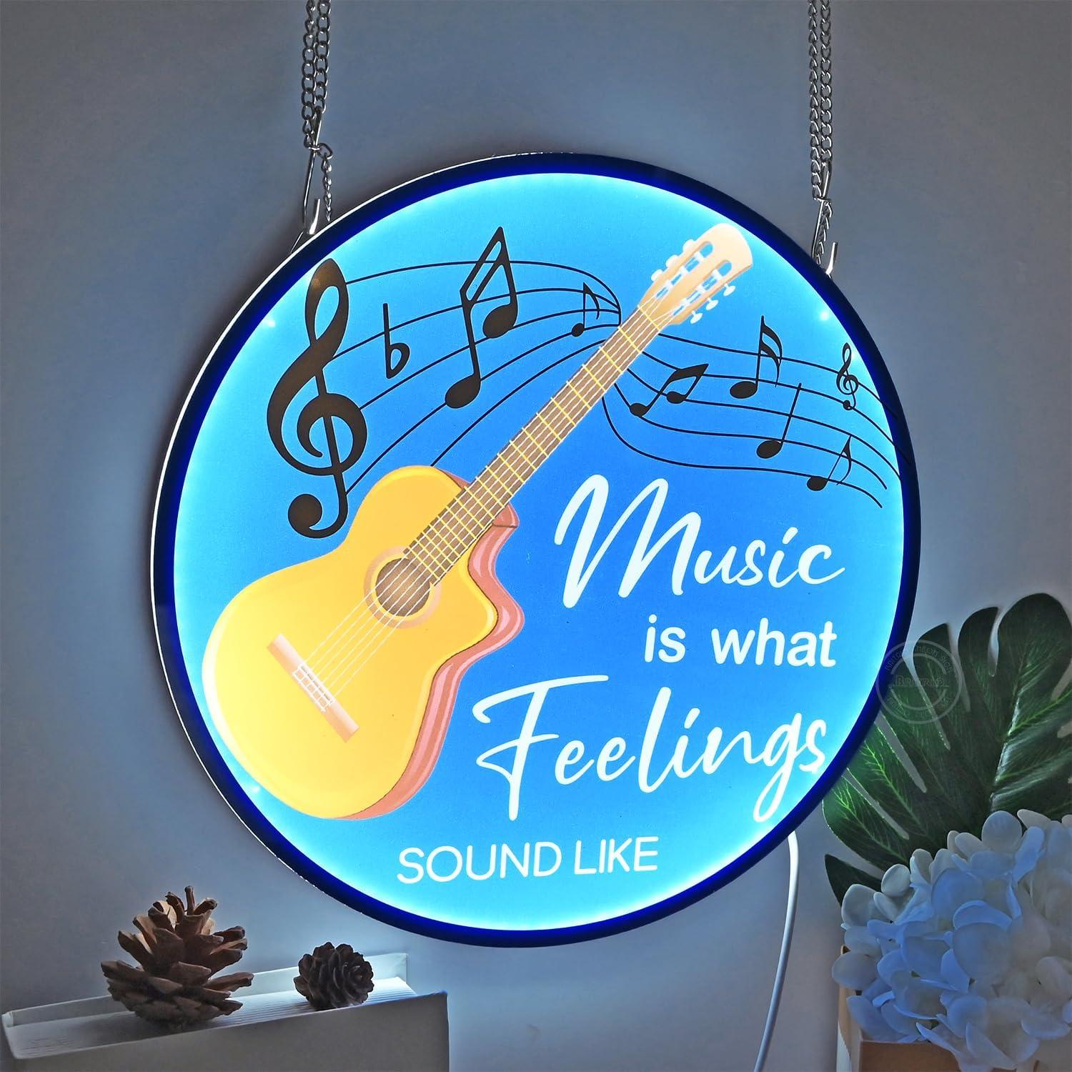 Letrero de Neón Britrio Guitarra 30 cm Luz LED Decorativa